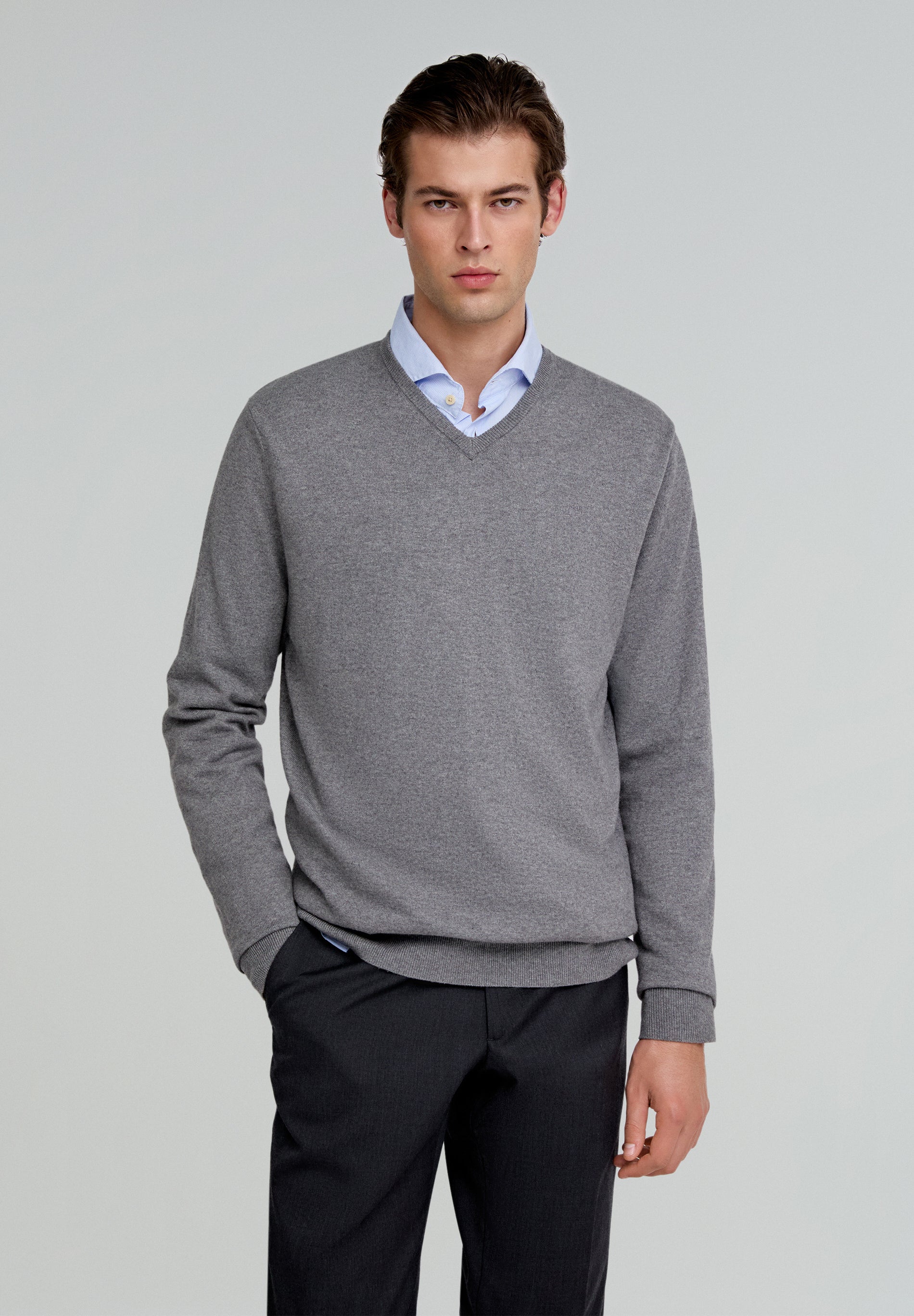 BASIC COTTON EMBROIDERED SWEATER