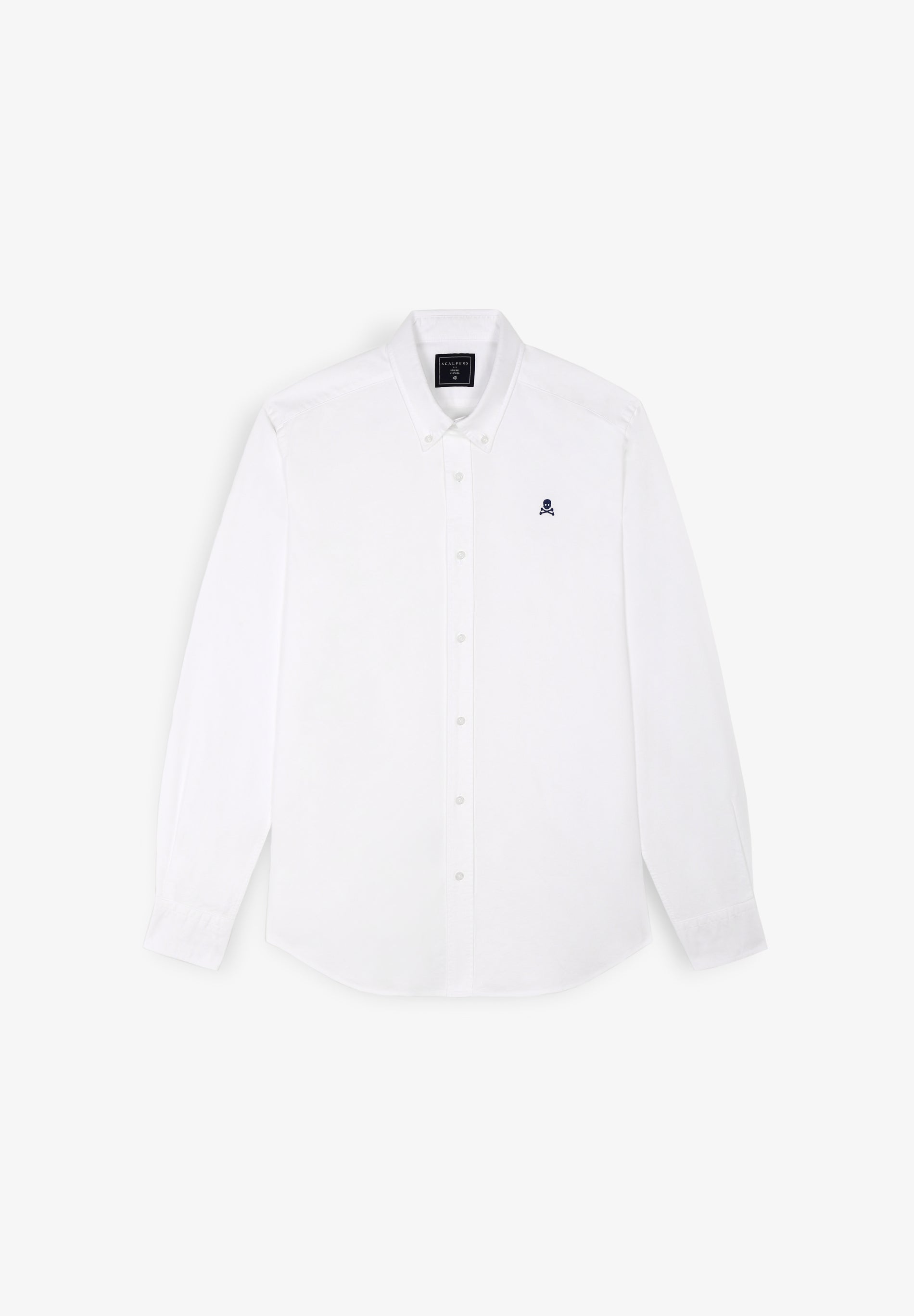 OXFORD SHIRT WITH CONTRAST SKULL PRINT
