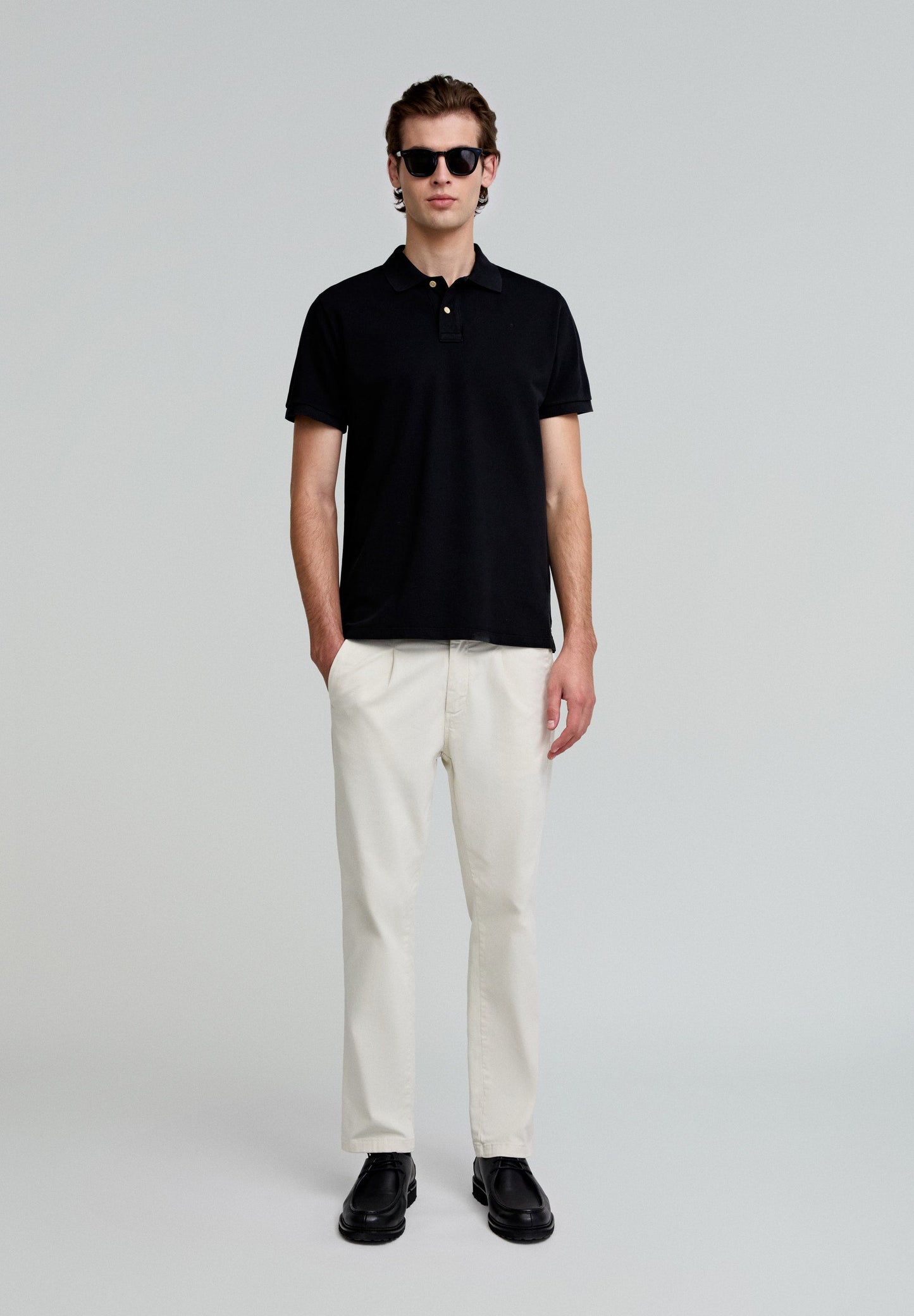 BASIC POLO SHIRT WITH SKULL DETAIL