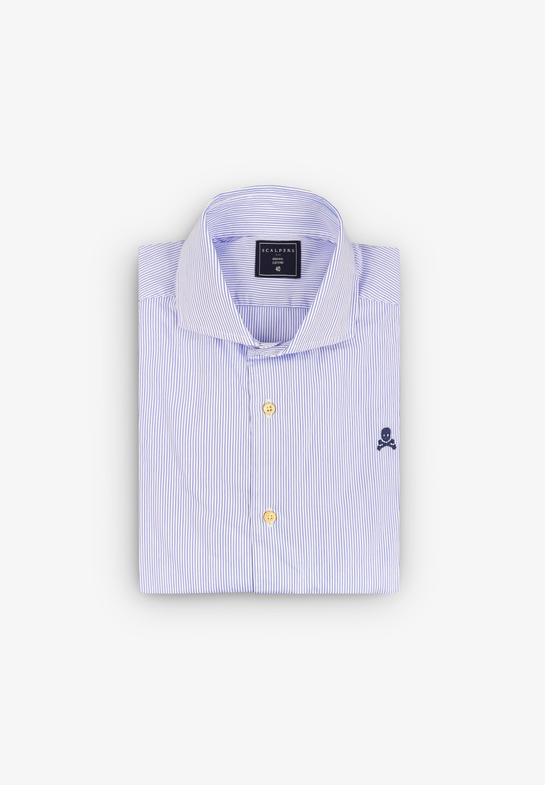 CONTRAST SKULL STRIPED FORMAL SHIRT