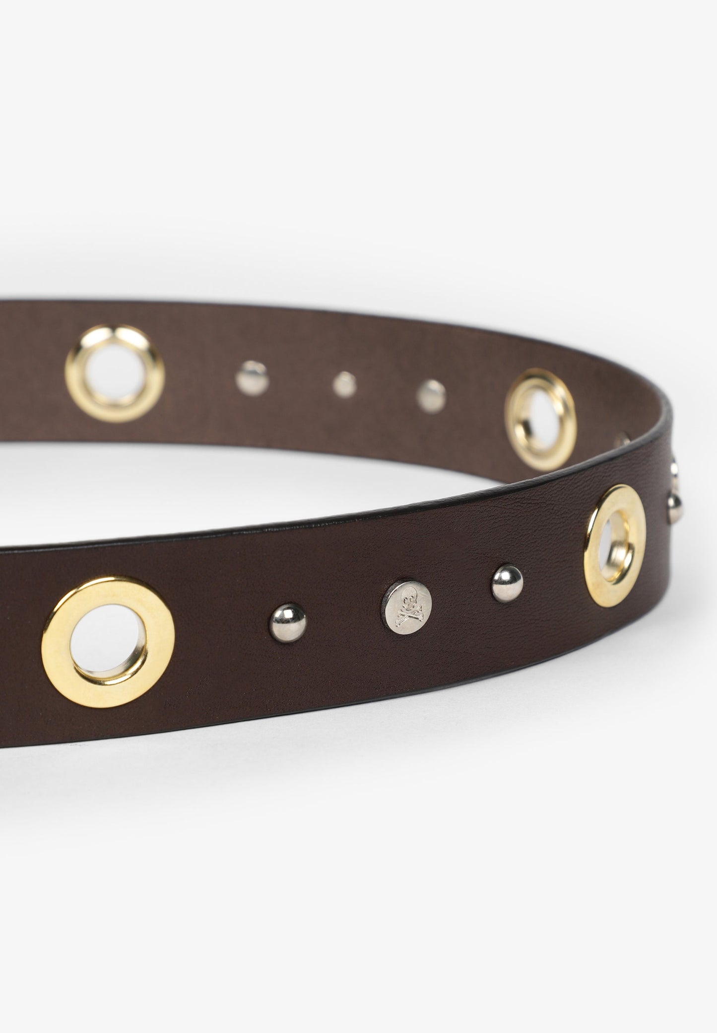 LEATHER BELT WITH GOLD TRIM