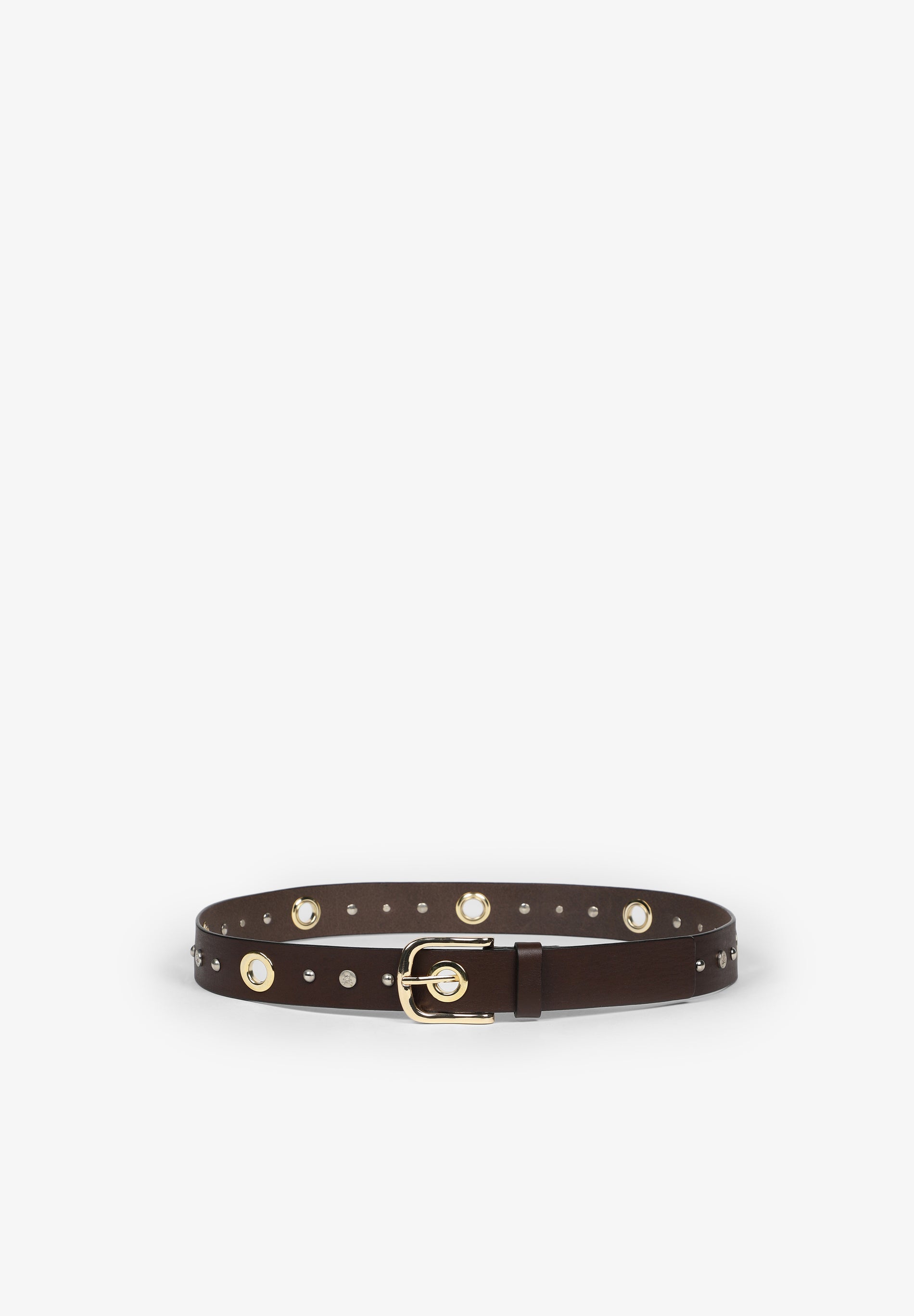 LEATHER BELT WITH GOLD TRIM