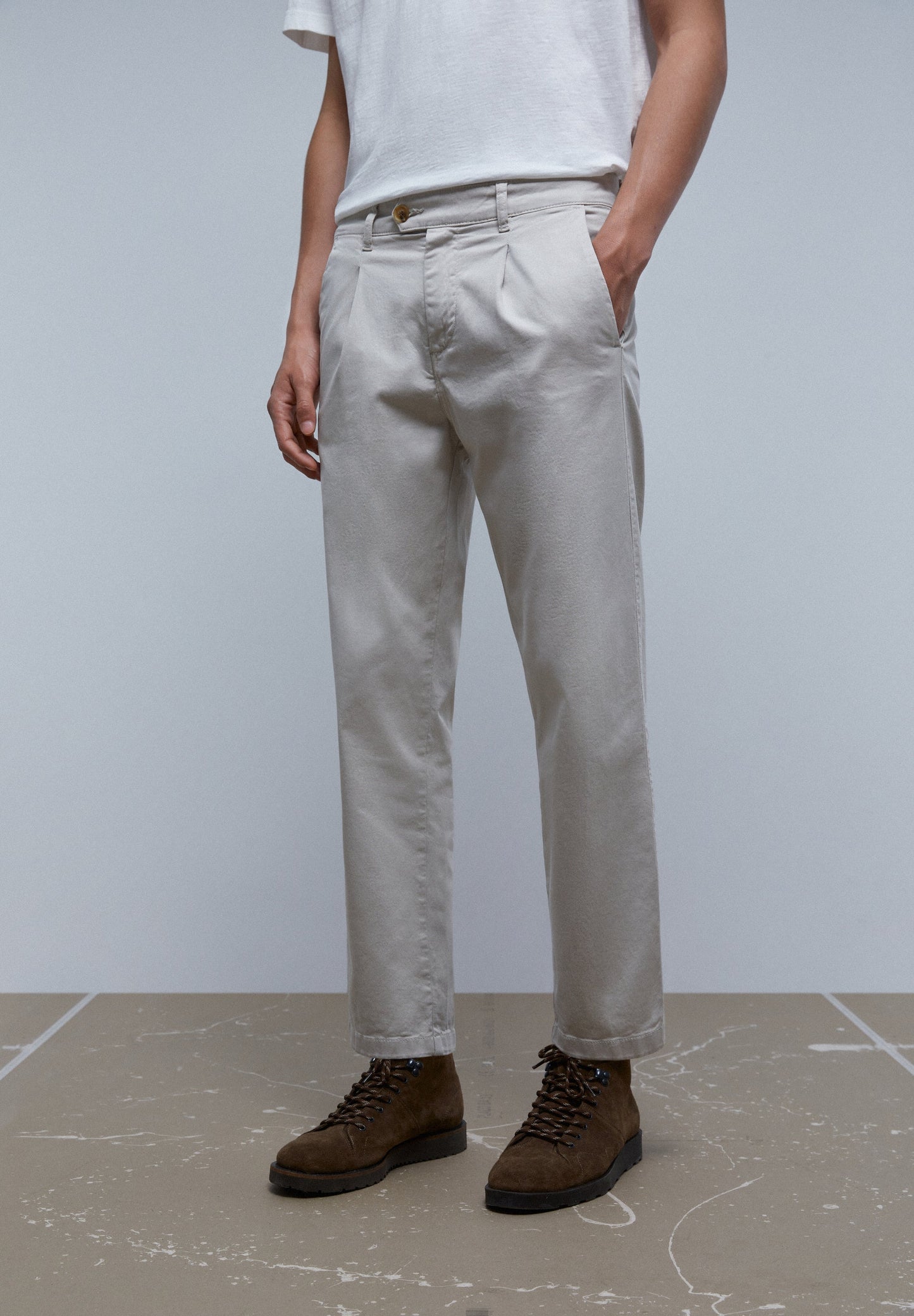 PANTALON CHINO PINCES RELAXED