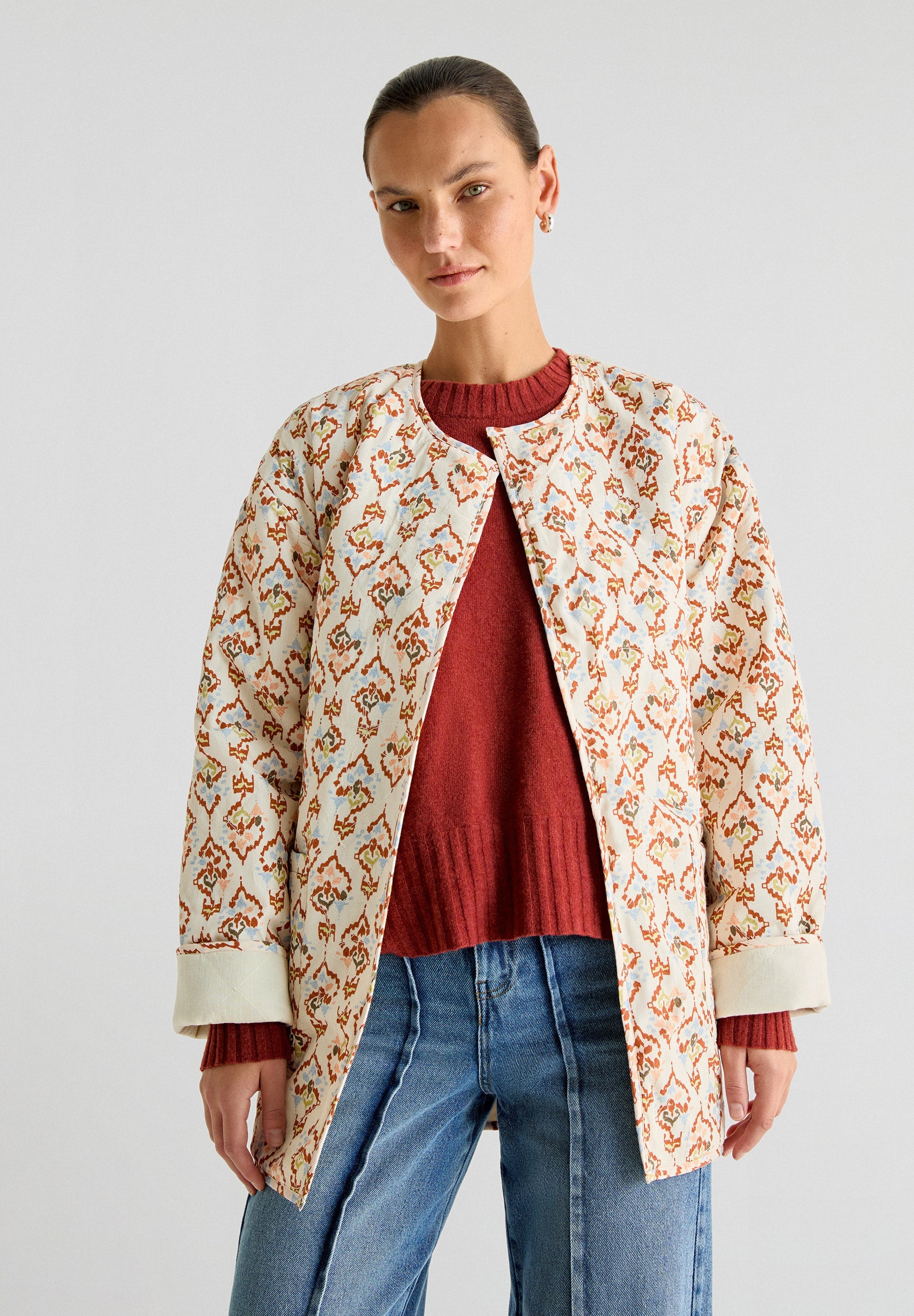 INDI PRINT QUILTED JACKET