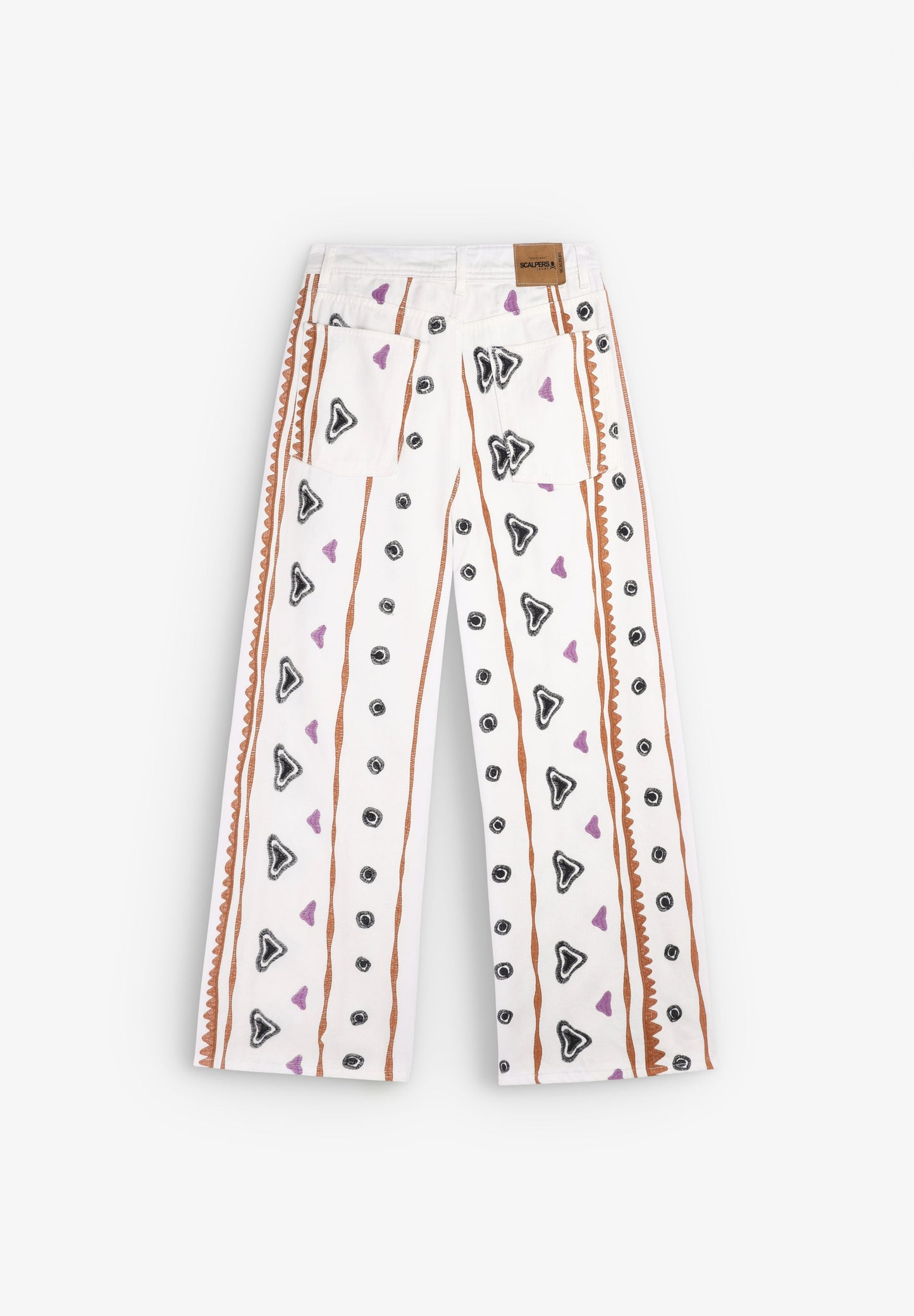 JEANS WITH EMBROIDERED ETHNIC MOTIFS