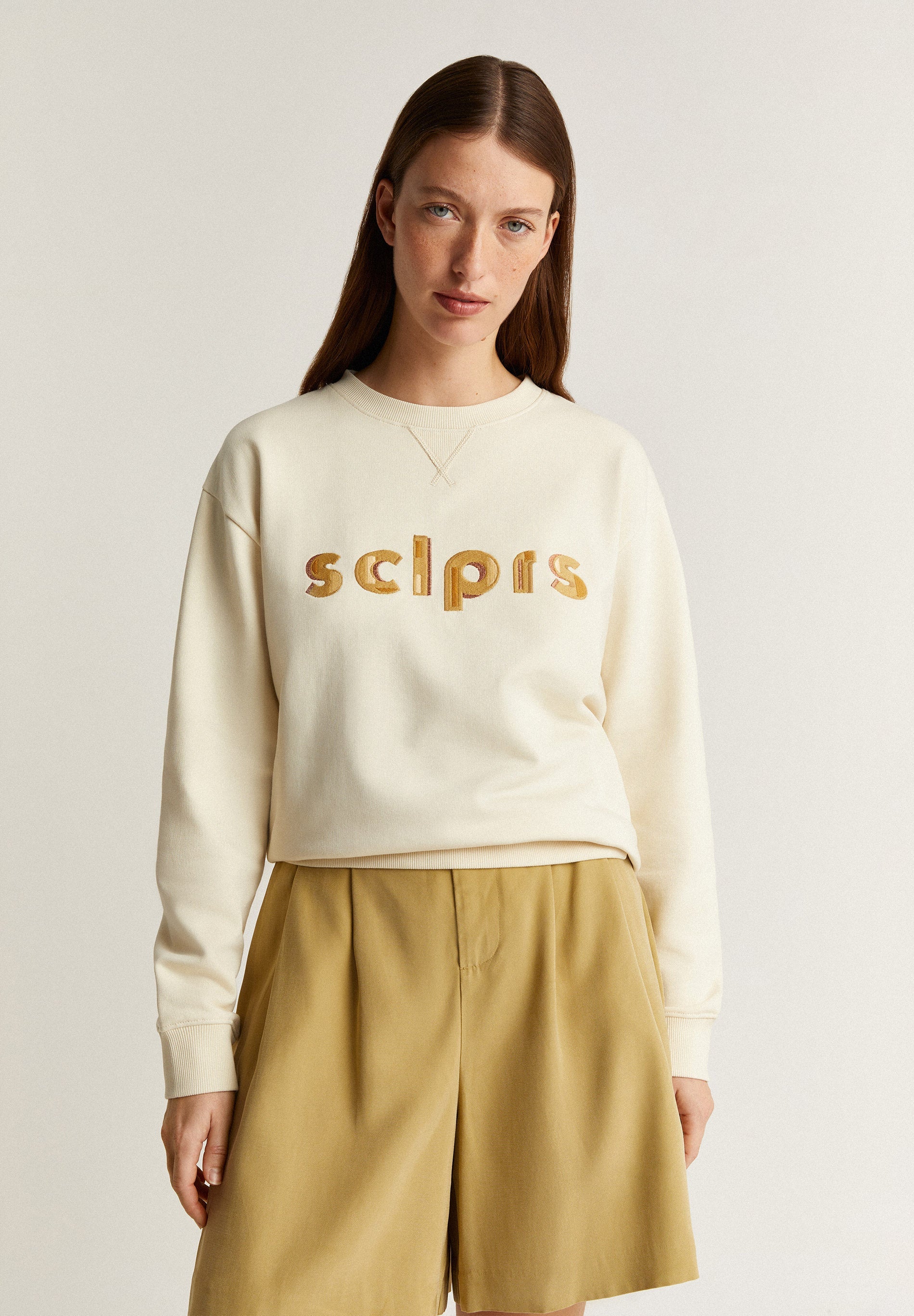 SWEATSHIRT WITH EMBROIDERED LUREX LOGO