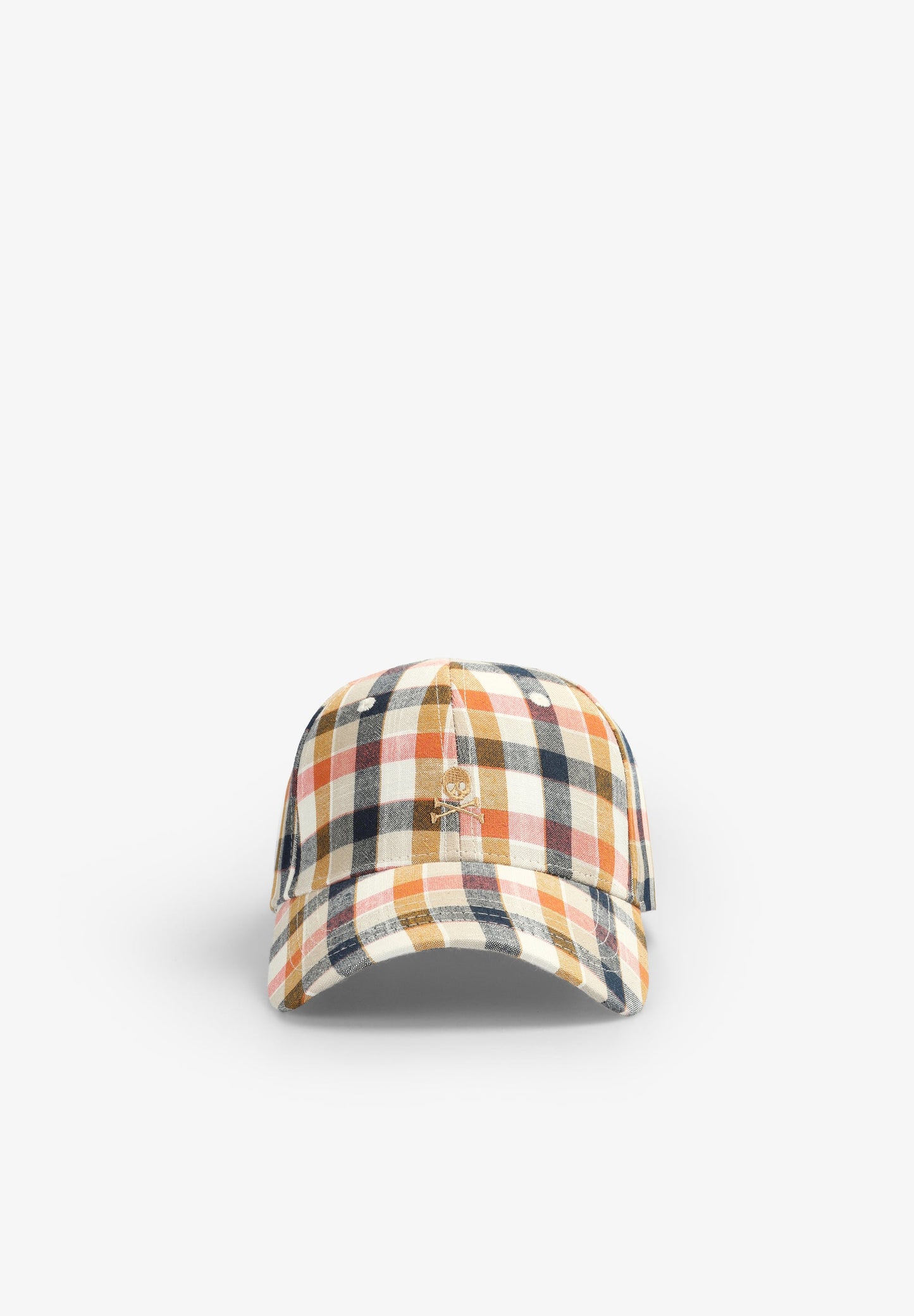 GINGHAM CAP WITH SKULL