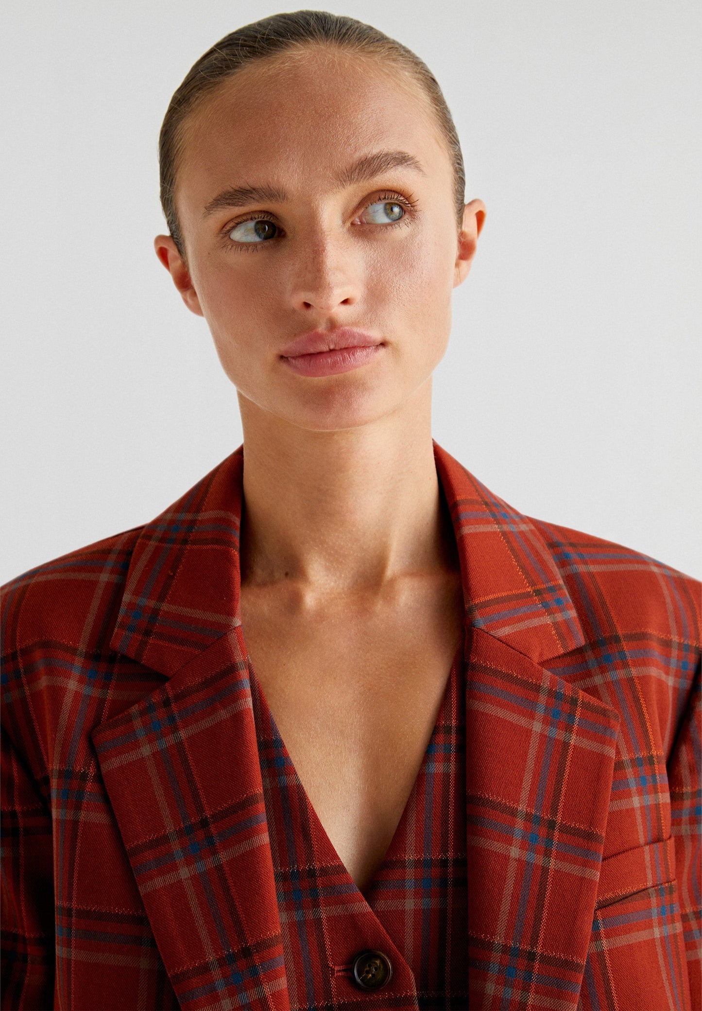 TERRACOTTA CHECK BLAZER