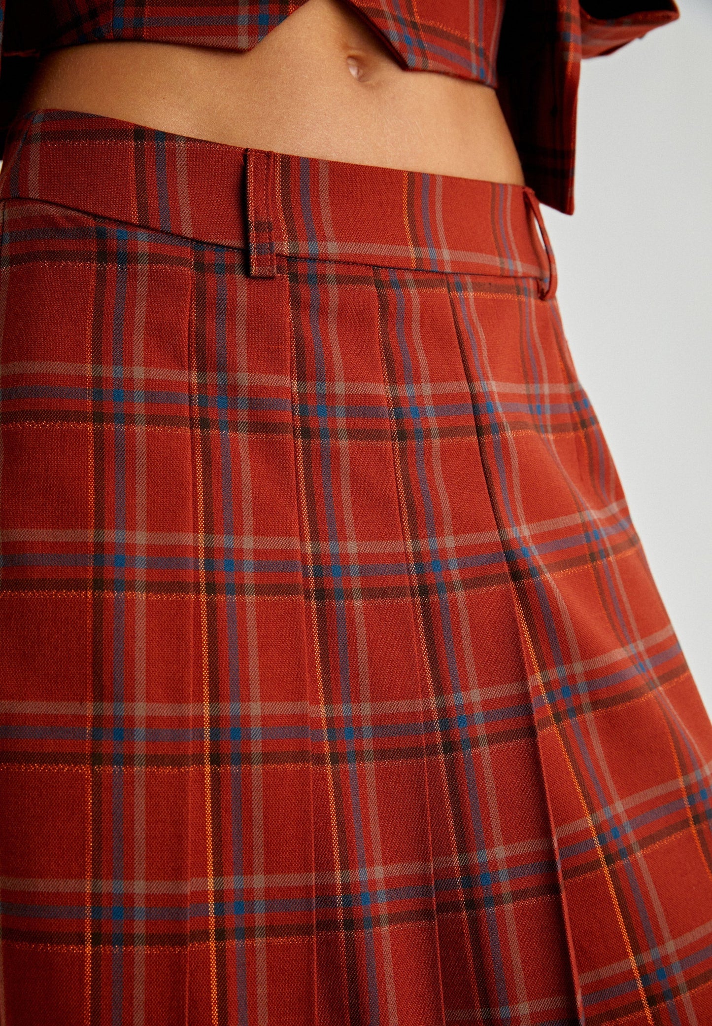 TERRACOTTA CHECK SKIRT