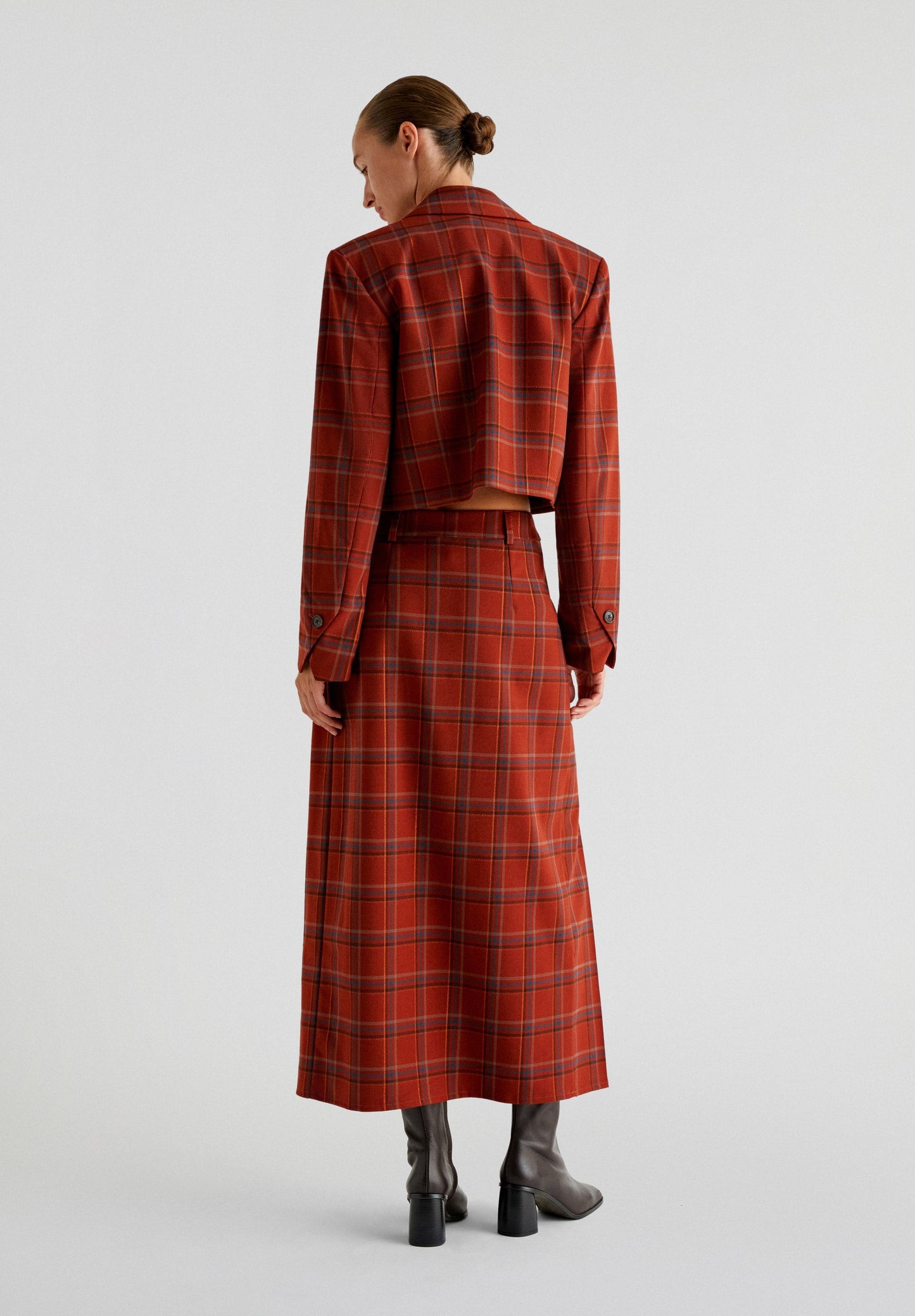 TERRACOTTA CHECK SKIRT