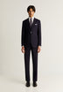 STRIPED NAVY BLUE WOOL SUIT