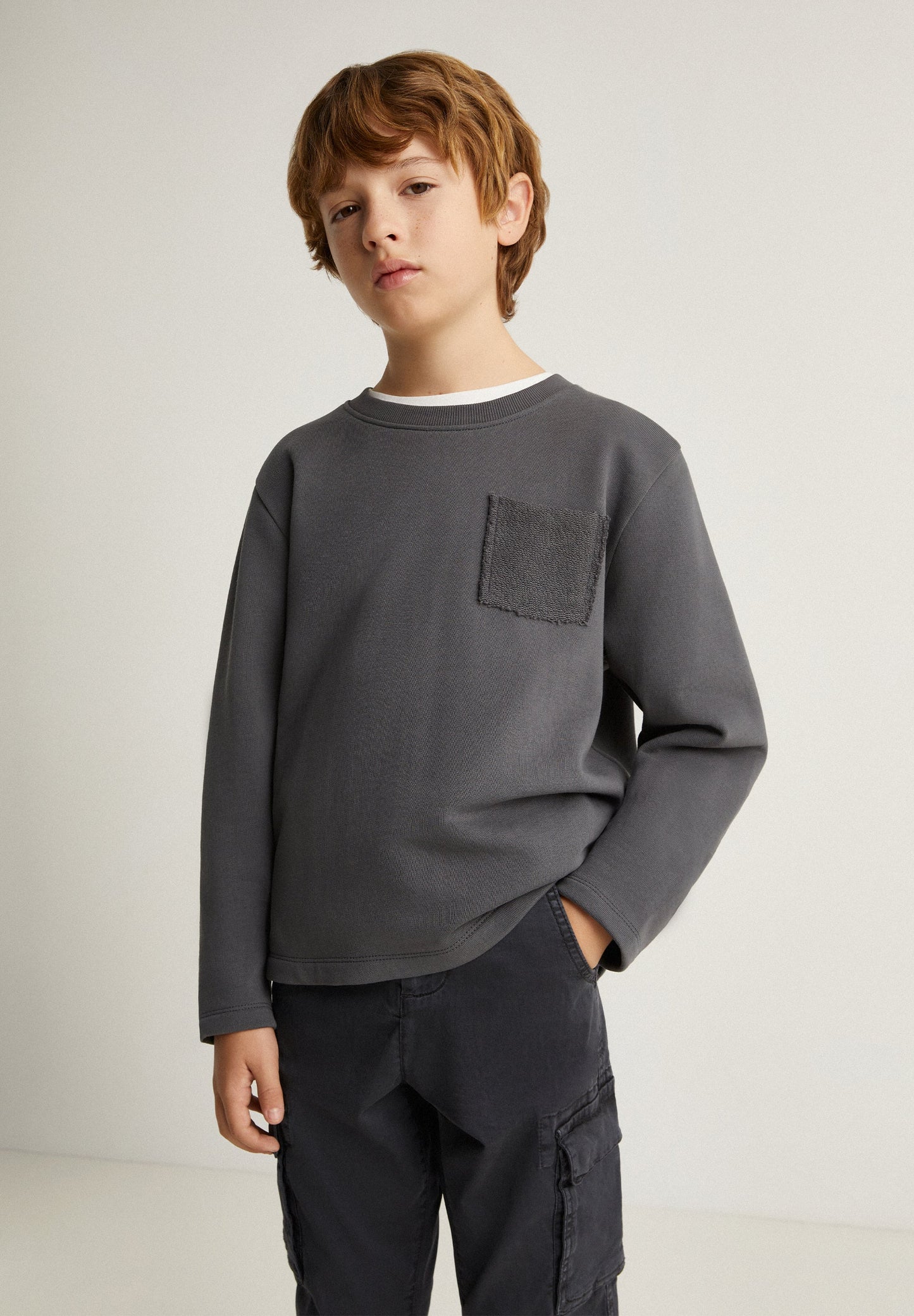 SWEATSHIRT WITH TERRY POCKET DETAILS