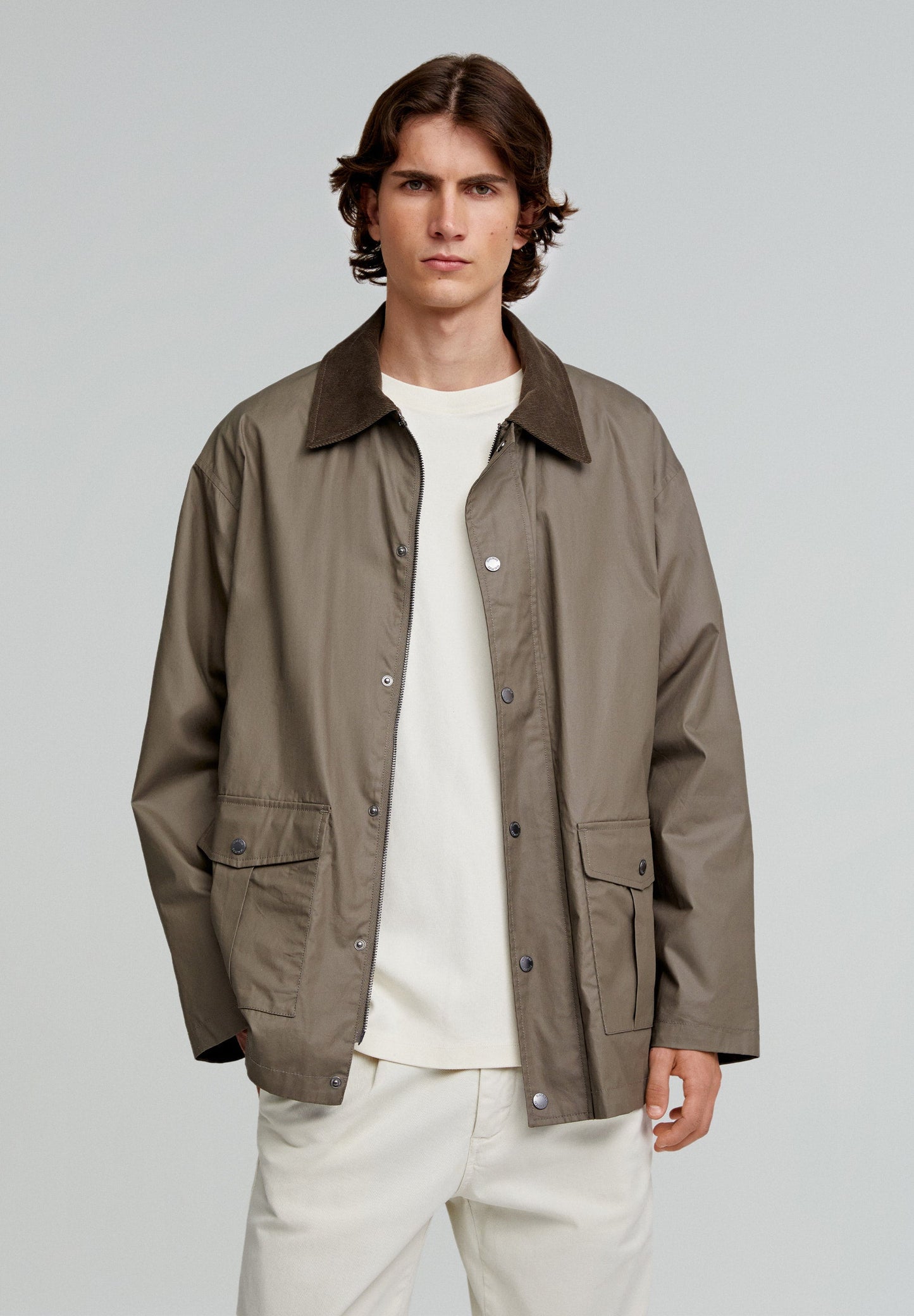 JACKET WITH CORDUROY COLLAR