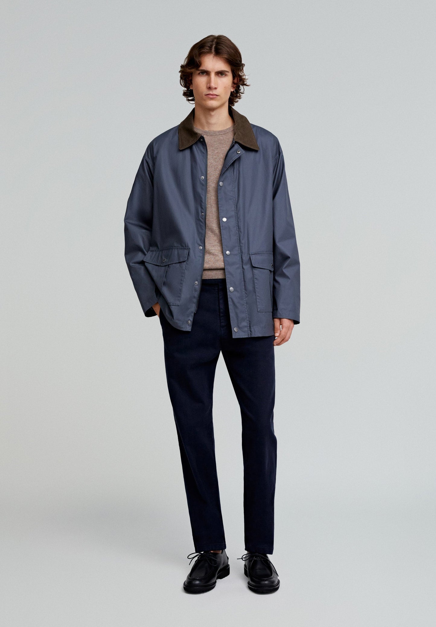 JACKET WITH CORDUROY COLLAR