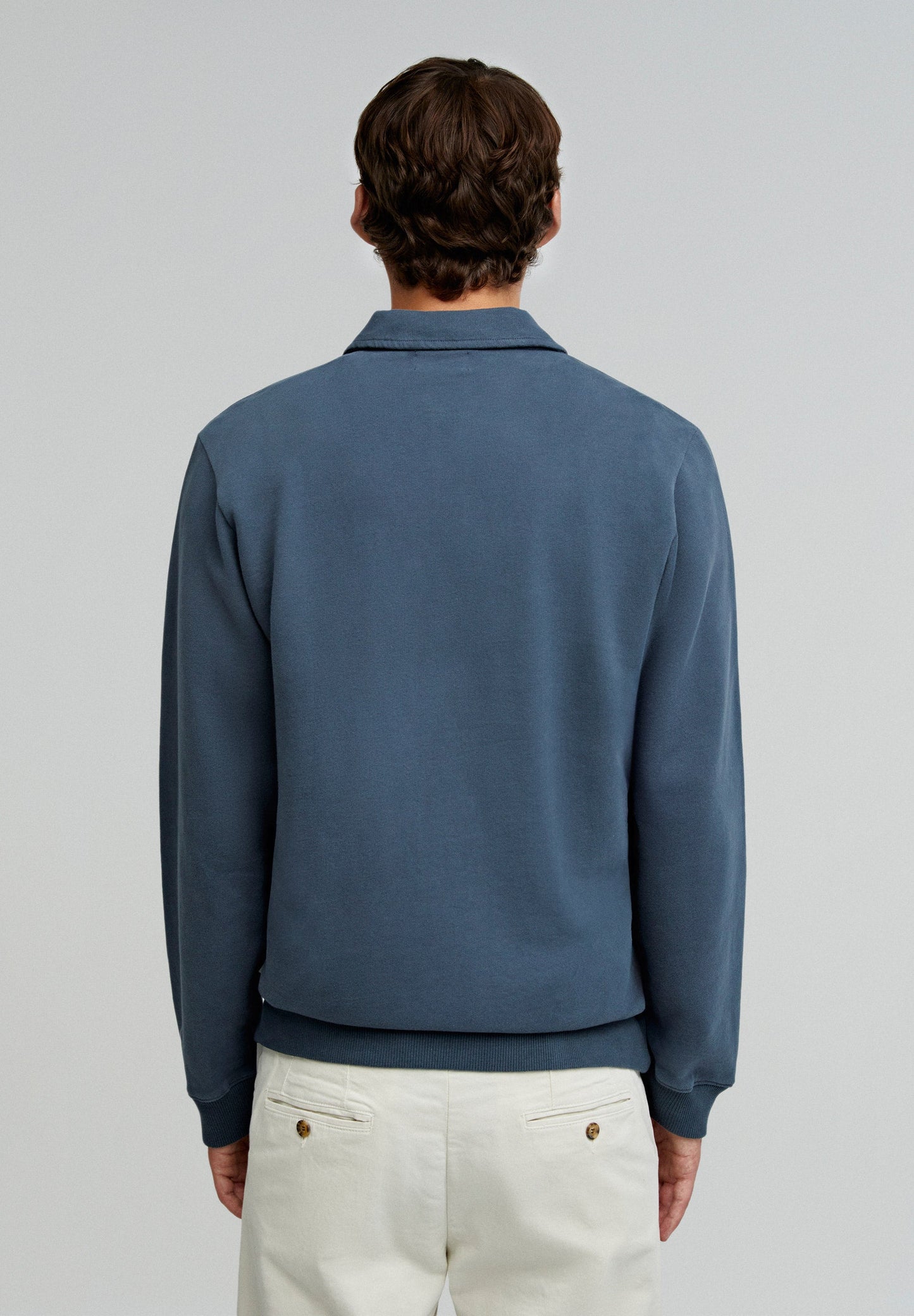 BUTTON NECK SWEATSHIRT