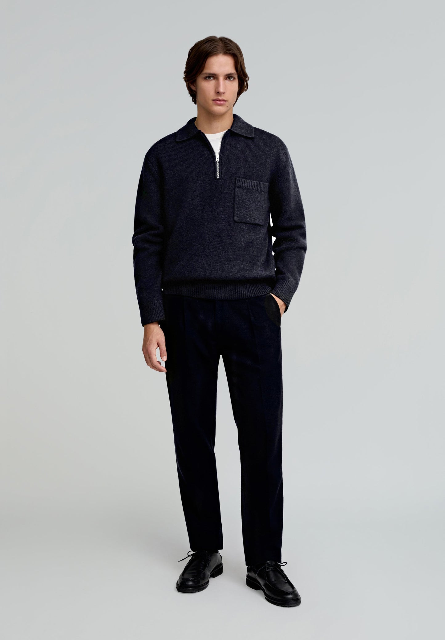 PREMIUM POLO SWEATER WITH ZIP