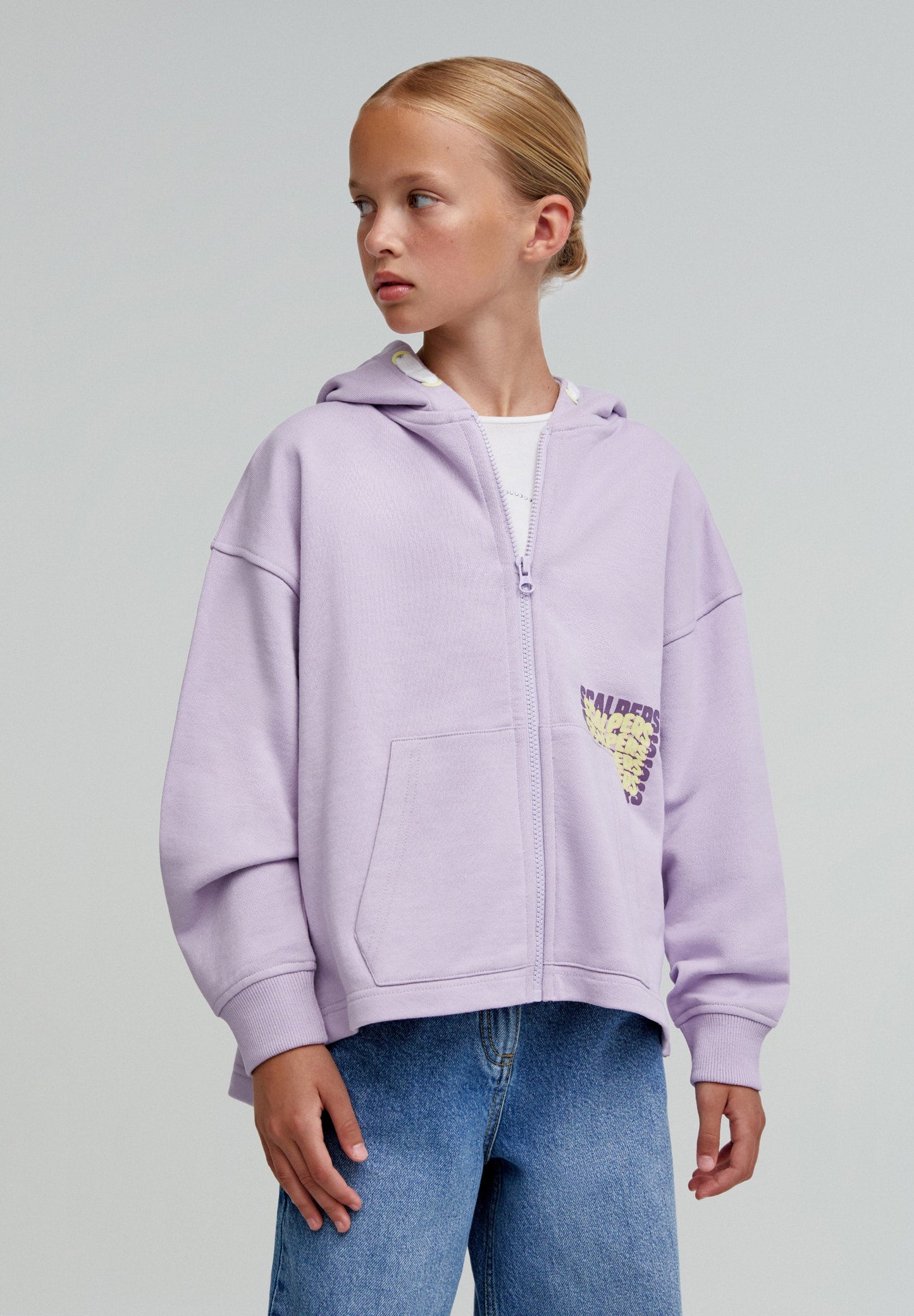 SWEAT À CAPUCHE ZIPPÉ AVEC LETTRES POUR FILLE