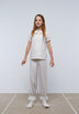 STRIPED PYJAMAS WITH EMBROIDERED COLLAR TRIM