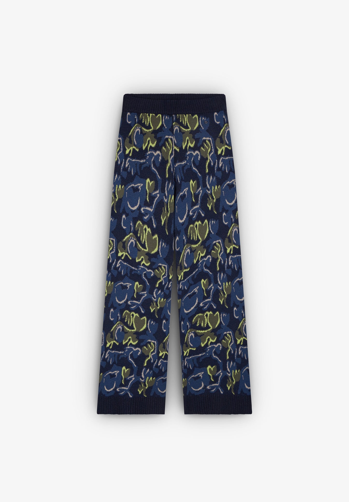 PANTALON EN TRICOT À FLEURS