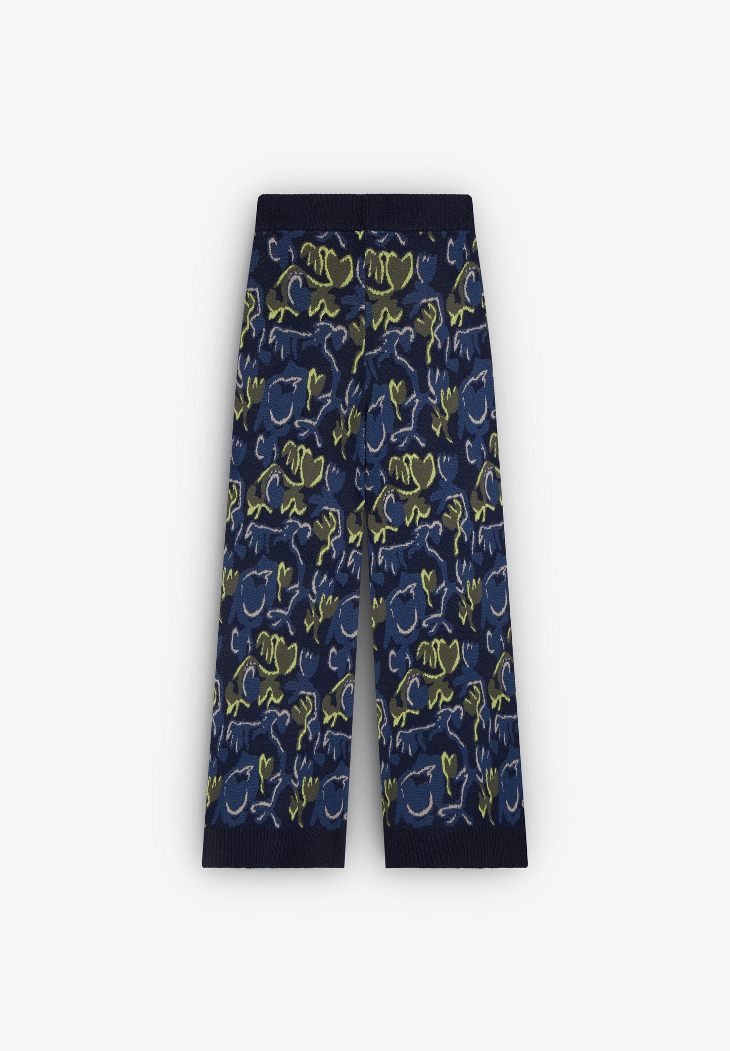 PANTALON EN TRICOT À FLEURS