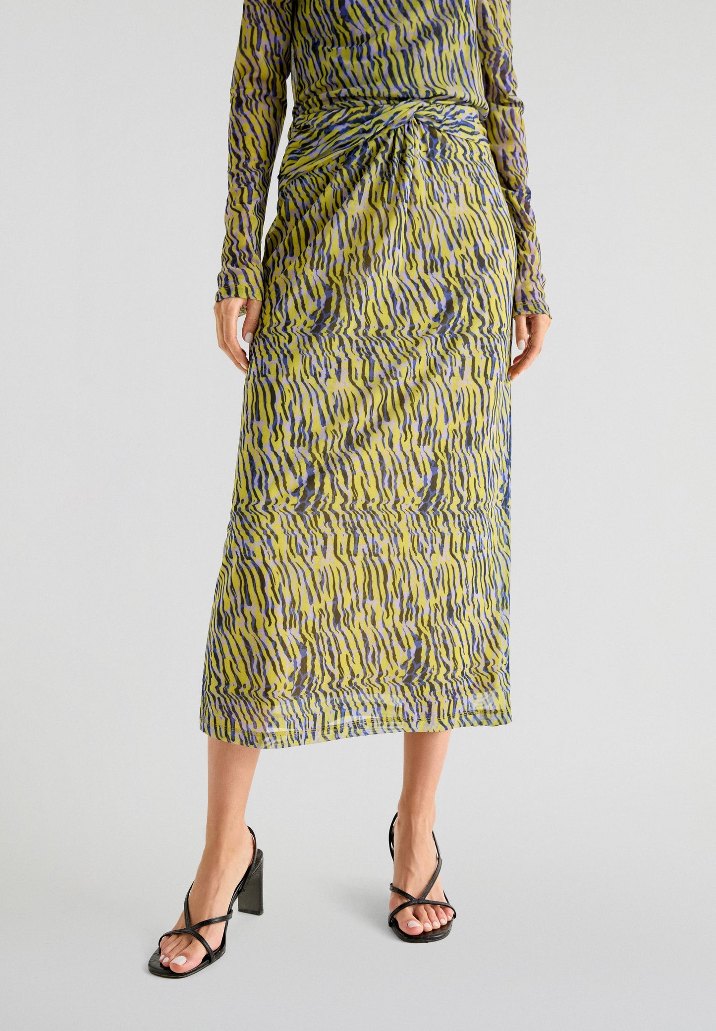 MESH PRINT SET SKIRT