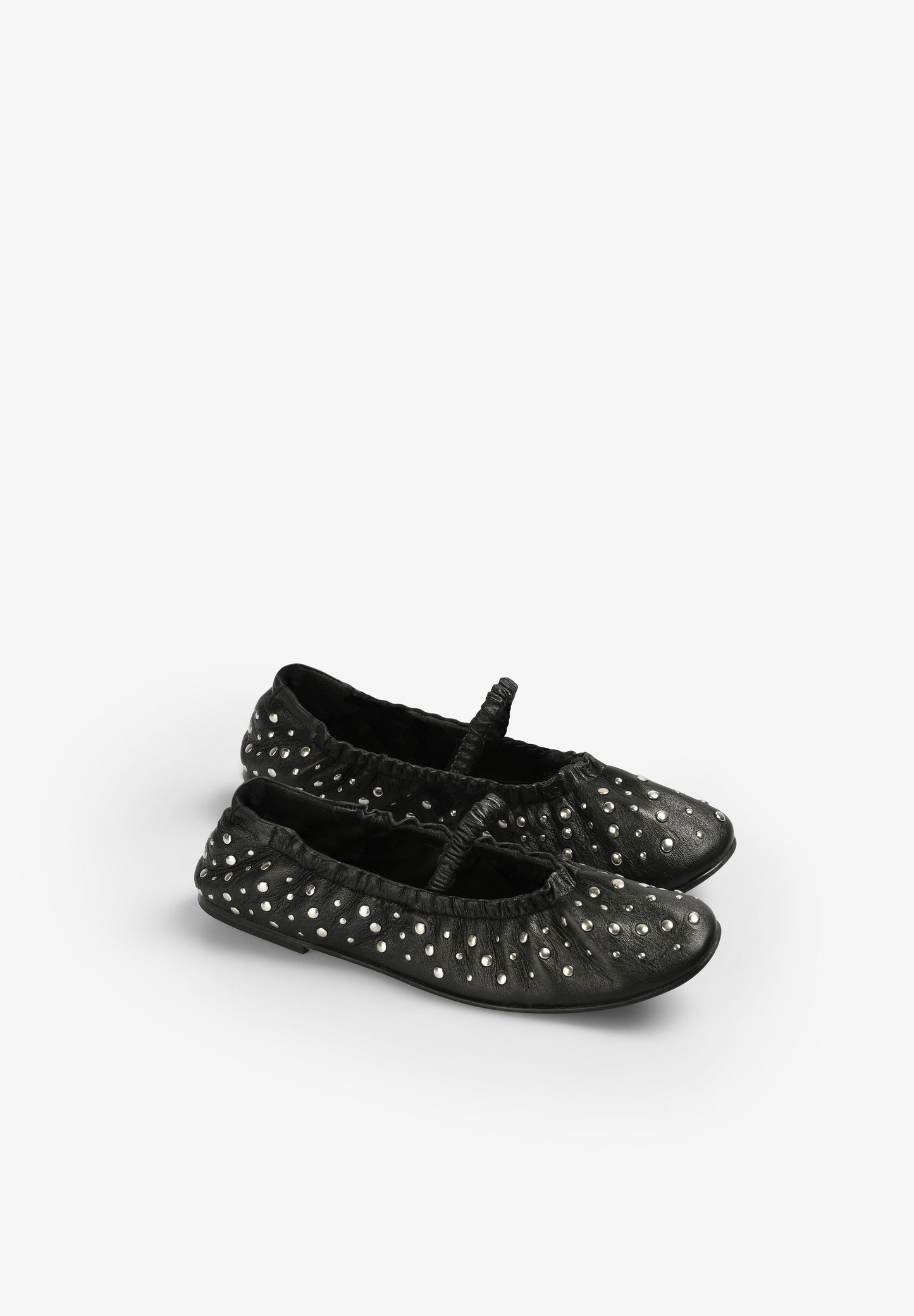 SCALPERS X LOVE STORIES LEATHER BALLET FLATS WITH STUDS