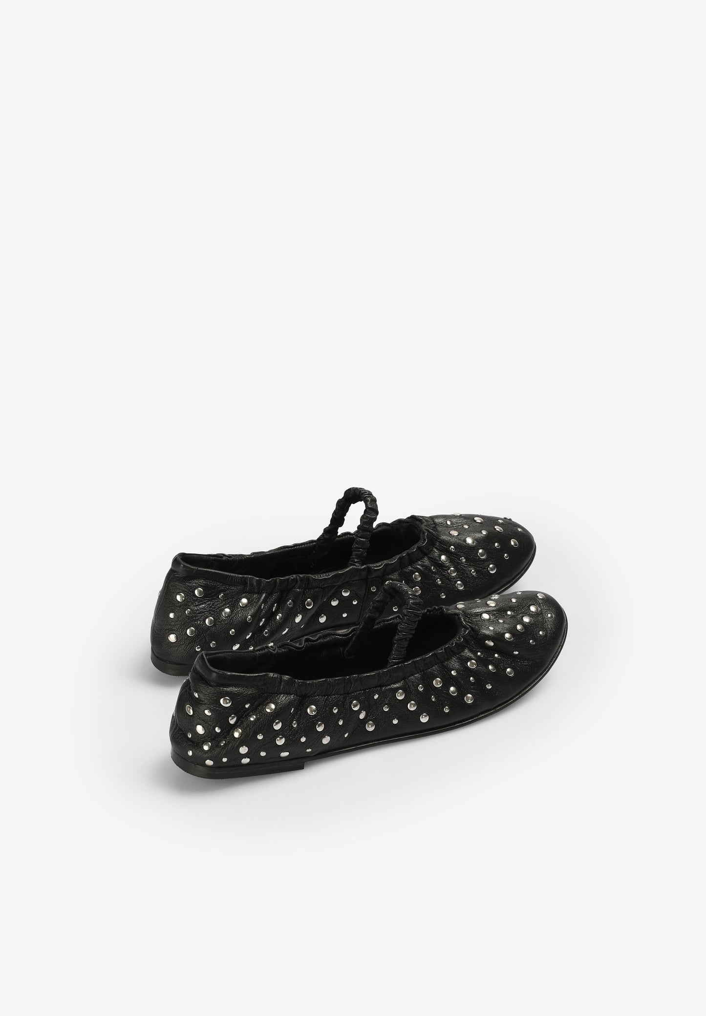 SCALPERS X LOVE STORIES LEATHER BALLET FLATS WITH STUDS