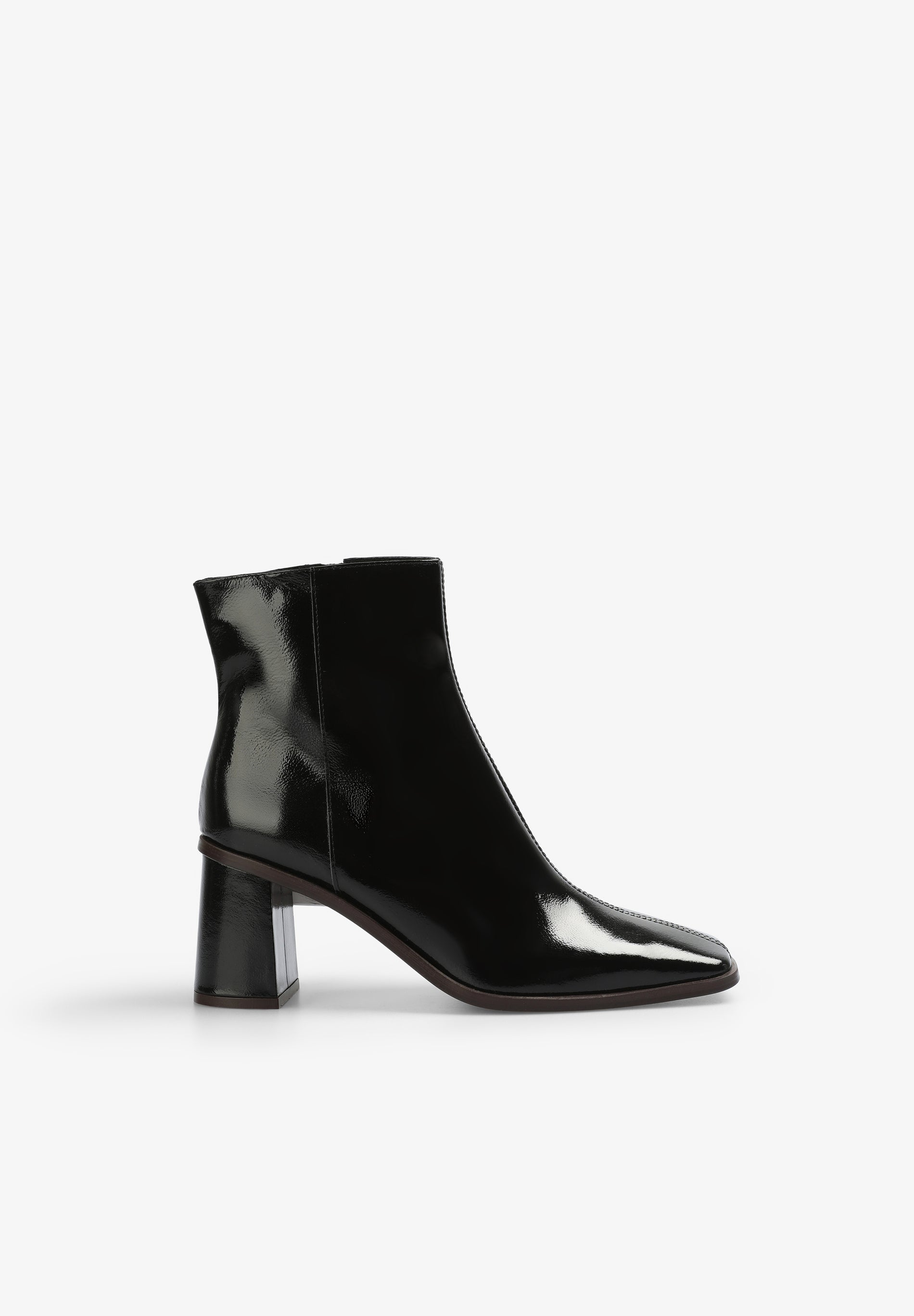 PATENT LEATHER ANKLE BOOTS