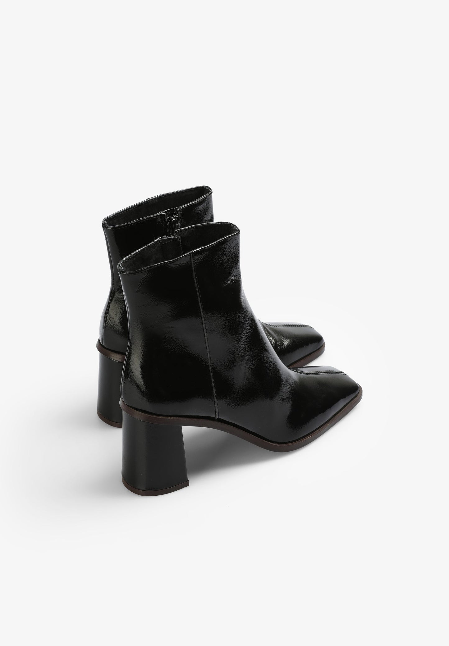 PATENT LEATHER ANKLE BOOTS