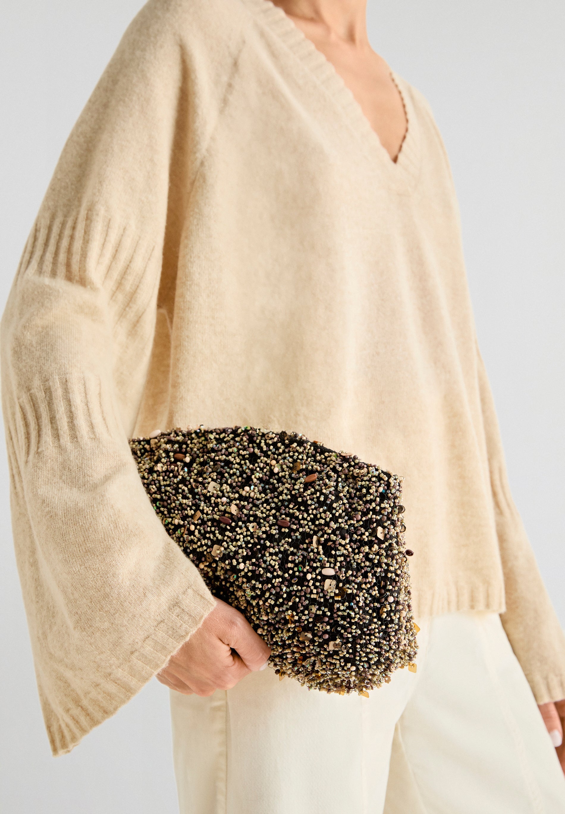 SAC DE PERLES EN TRICOT