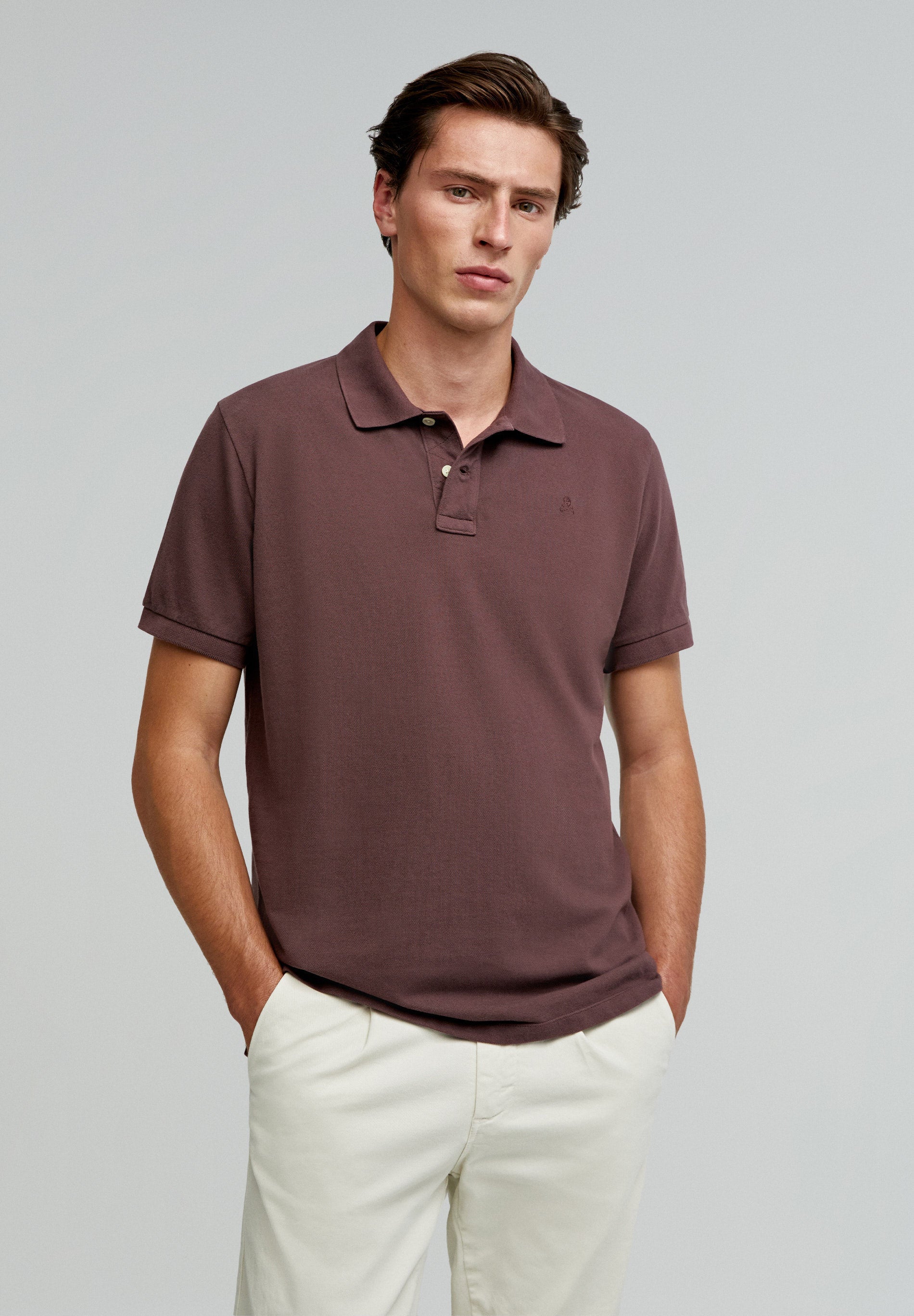 BASIC POLO SHIRT WITH SKULL DETAIL