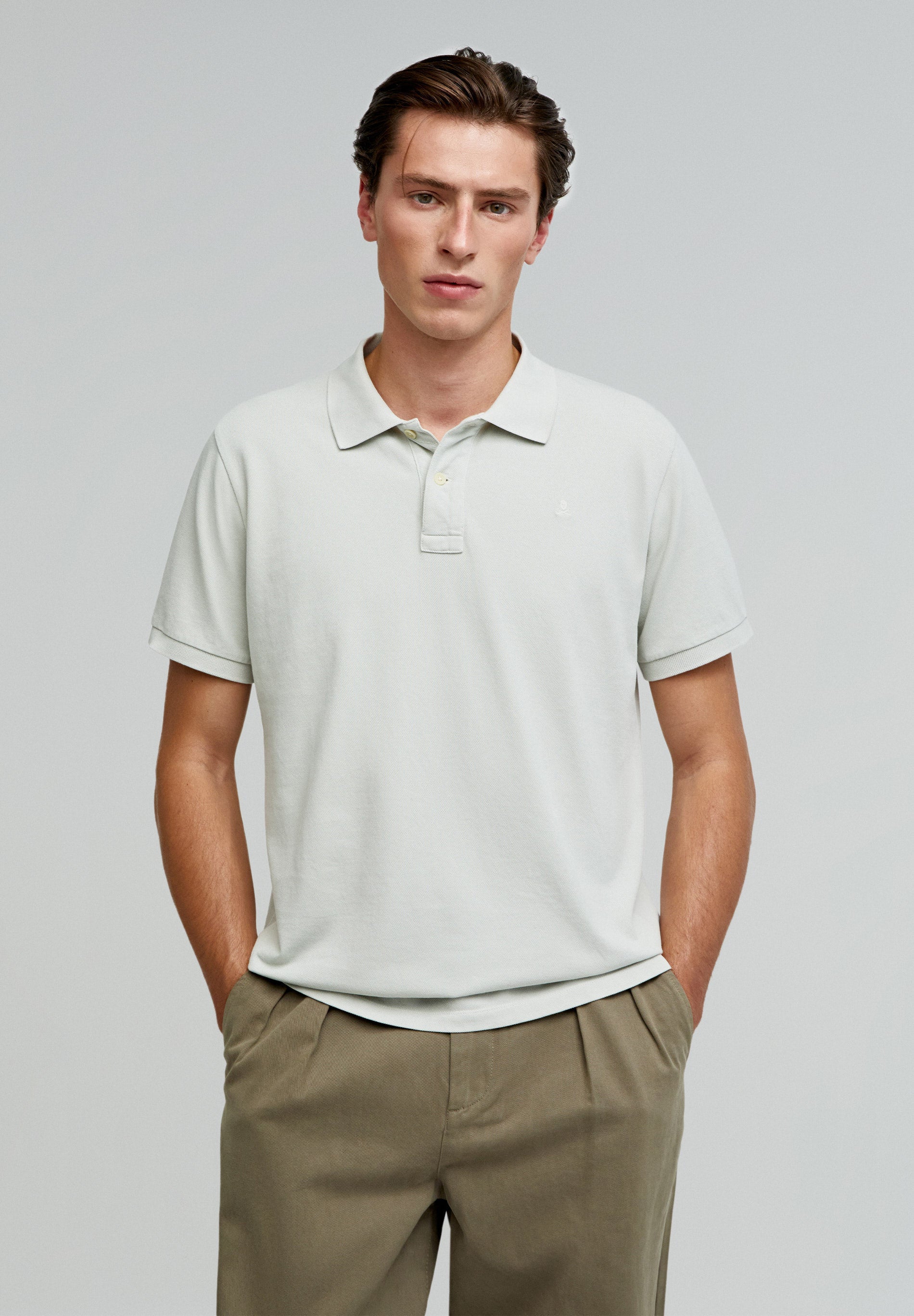 BASIC POLO SHIRT WITH SKULL DETAIL