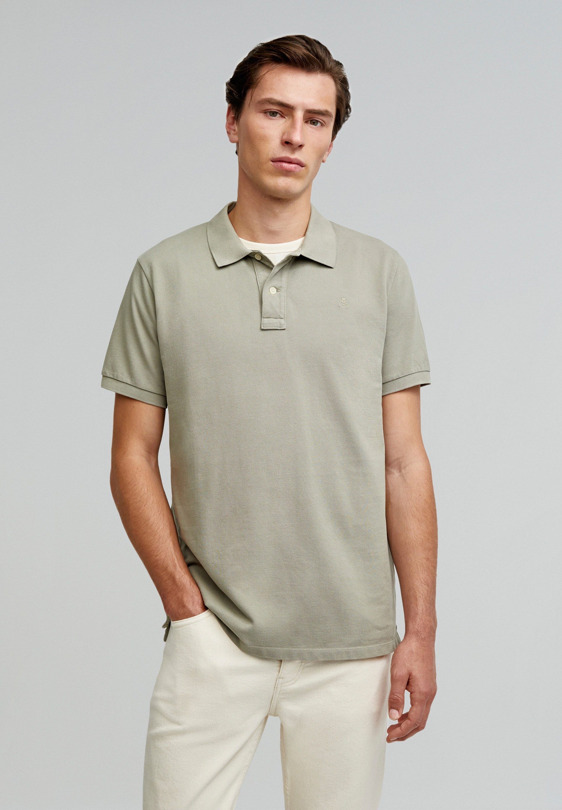 BASIC POLO SHIRT WITH SKULL DETAIL