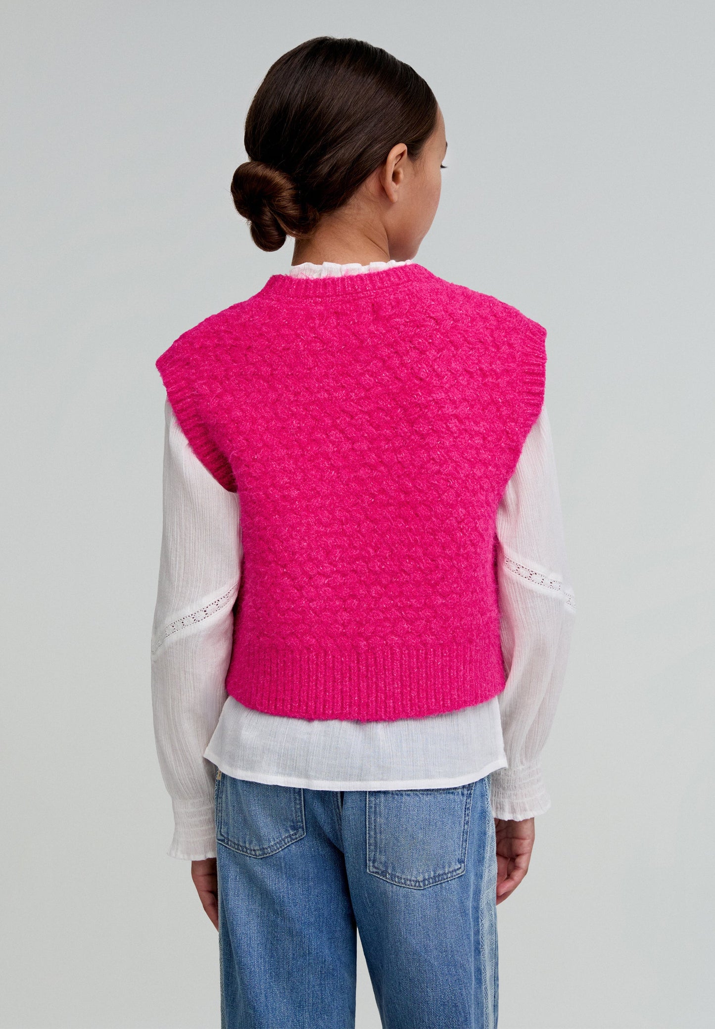 GILET TRICOT FRAISE FILLE