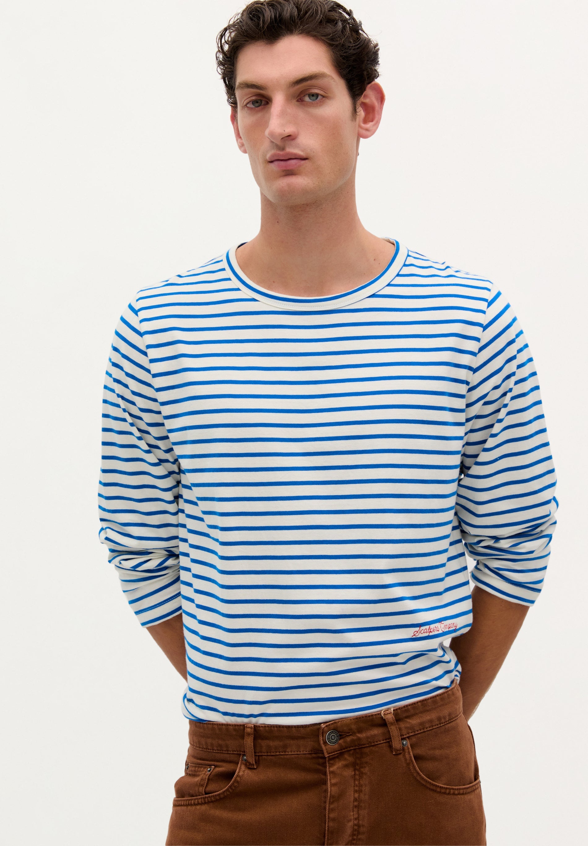 STRIPED T-SHIRT WITH CONTRAST EMBROIDERY