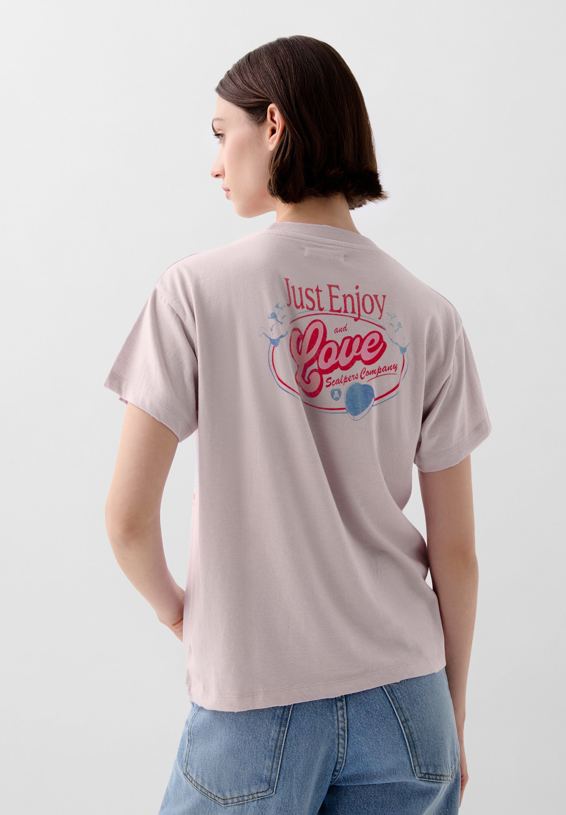 T-SHIRT WITH LOVE PRINT ON THE BACK