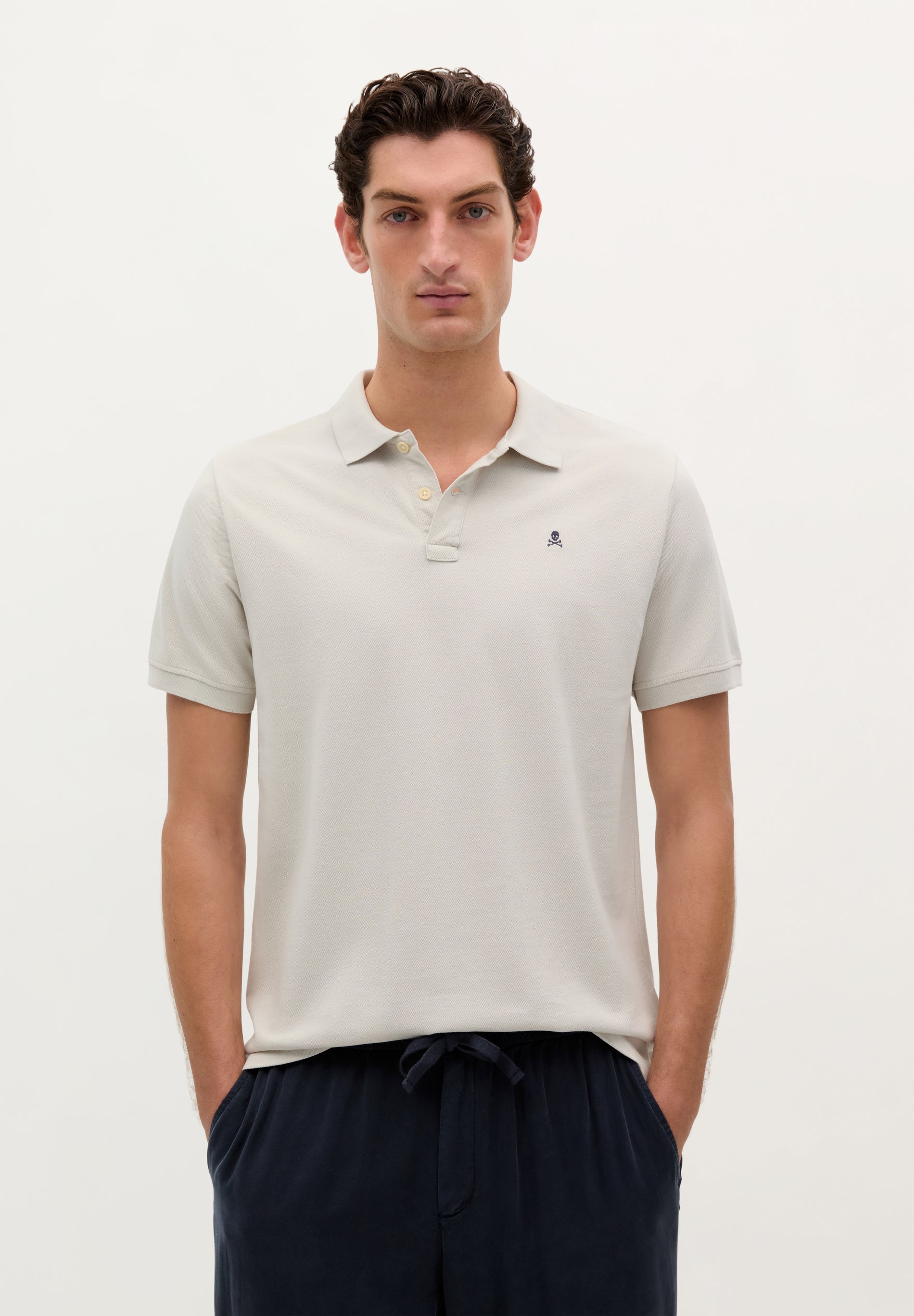 POLO SHIRT WITH CONTRAST SKULL