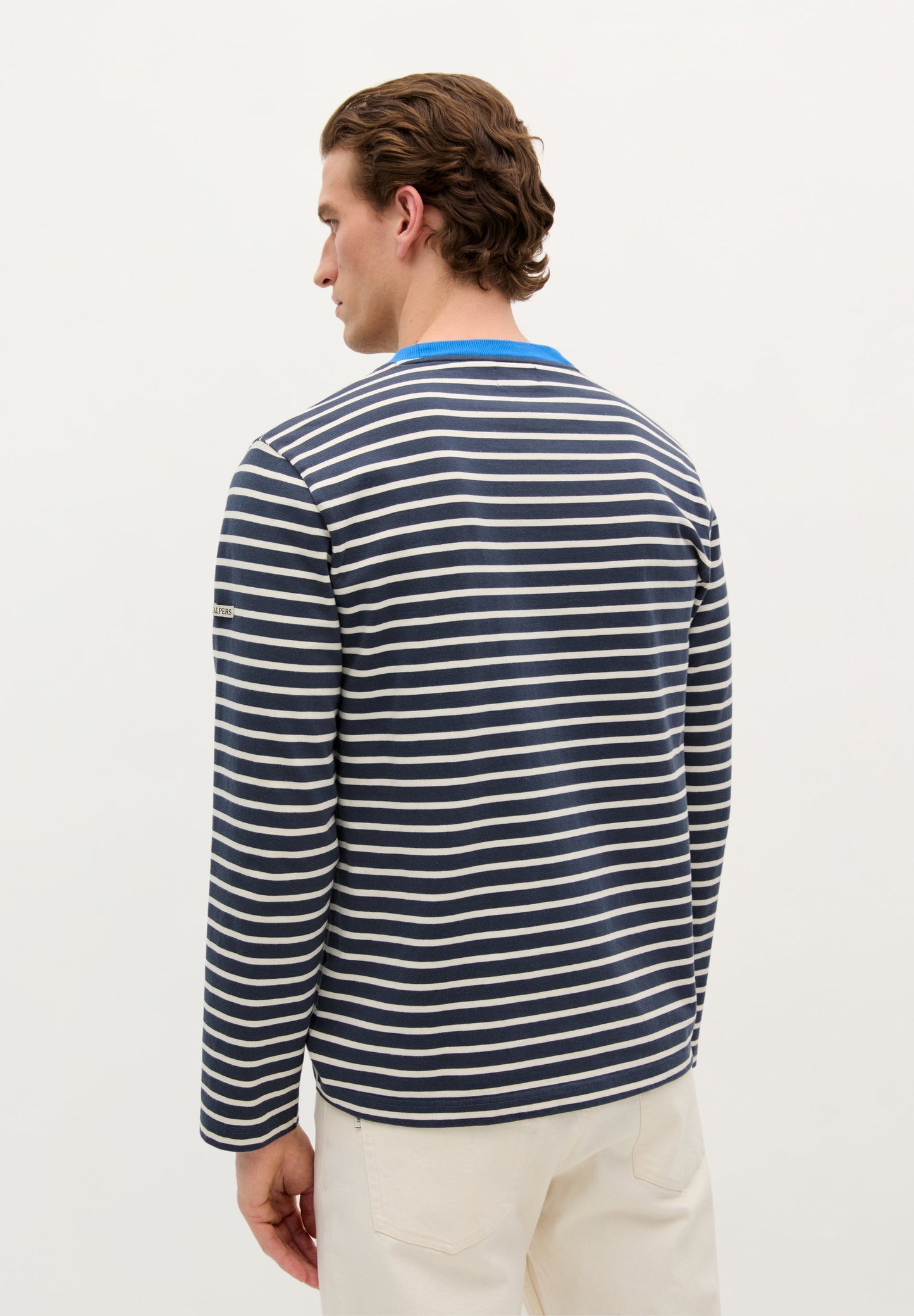 STRIPED T-SHIRT WITH CONTRAST COLLAR