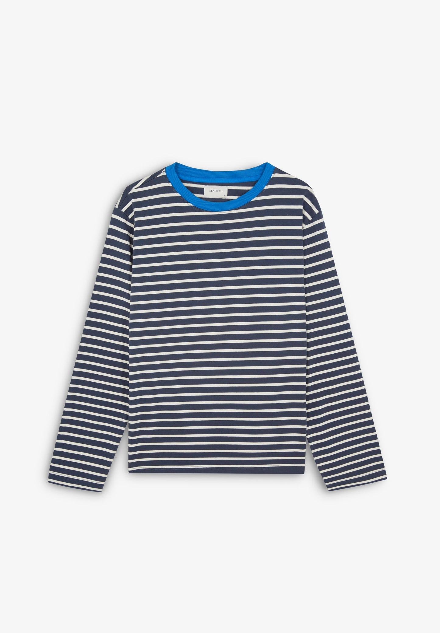 STRIPED T-SHIRT WITH CONTRAST COLLAR