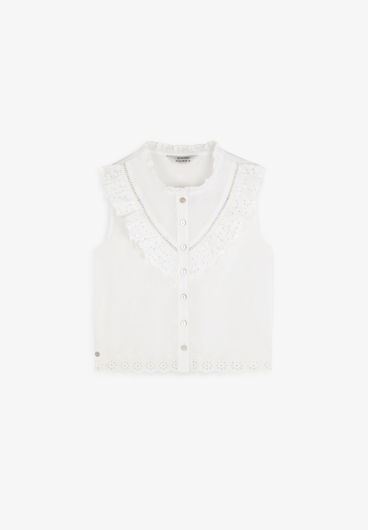 BLOUSE WITH EMBROIDERED RUFFLE DETAIL