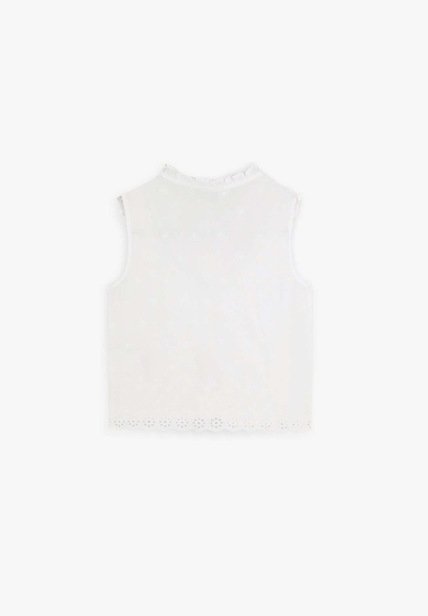 BLOUSE WITH EMBROIDERED RUFFLE DETAIL