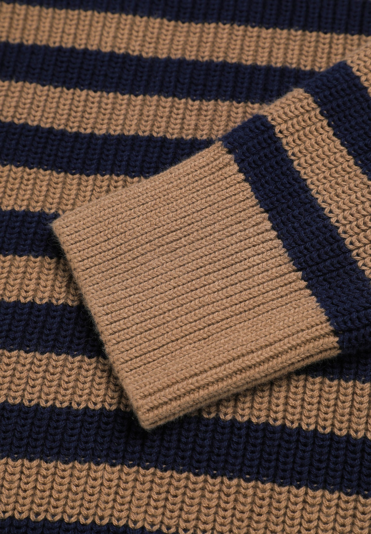 STRIPED RIB-KNIT SWEATER WITH ZIP