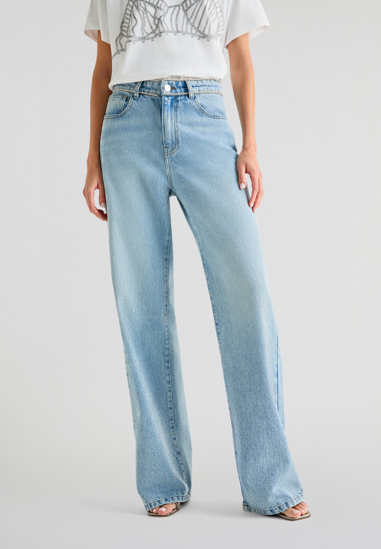 SCALPERS X LOVE STORIES FULL LENGTH JEANS WITH CRYSTAL DETAILS