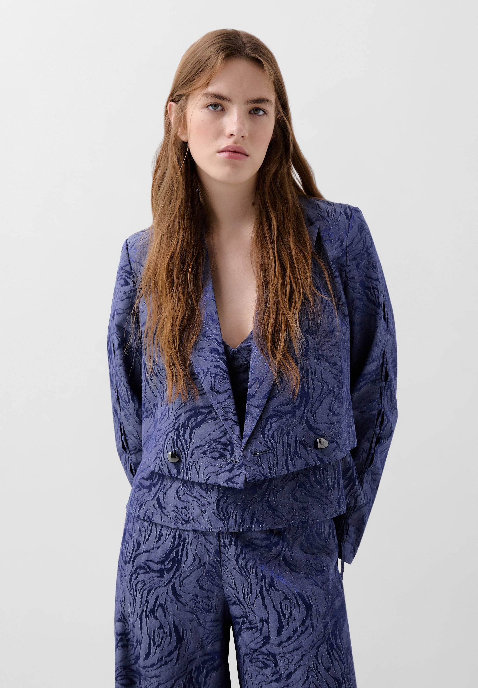 VESTE COURTE JACQUARD