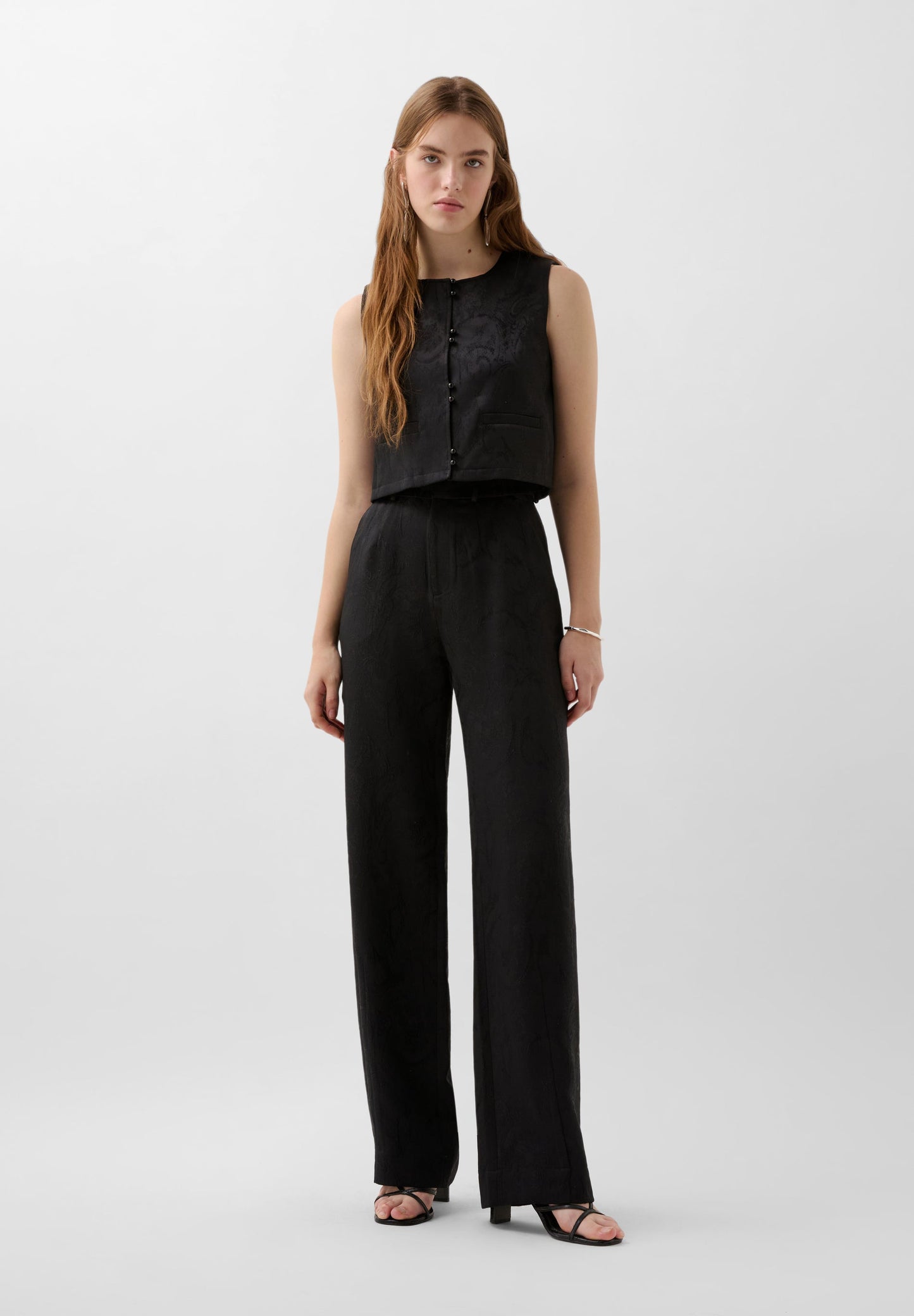 CROPPED JACQUARD WAISTCOAT