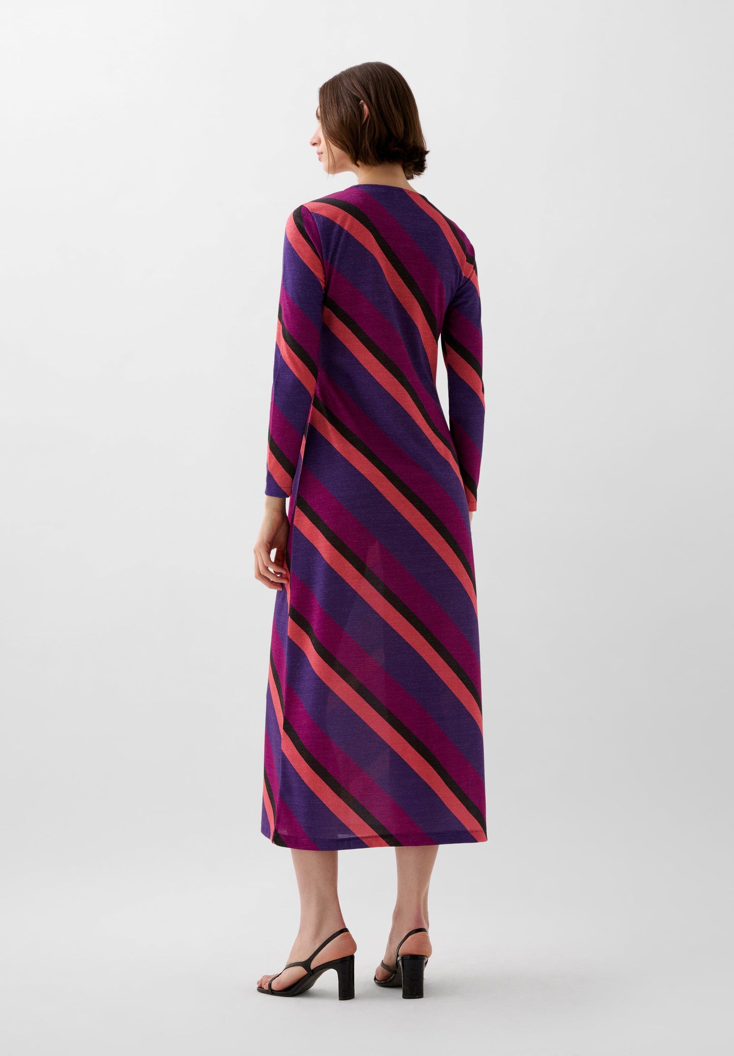 STRIPED DRESS WITH LUREX