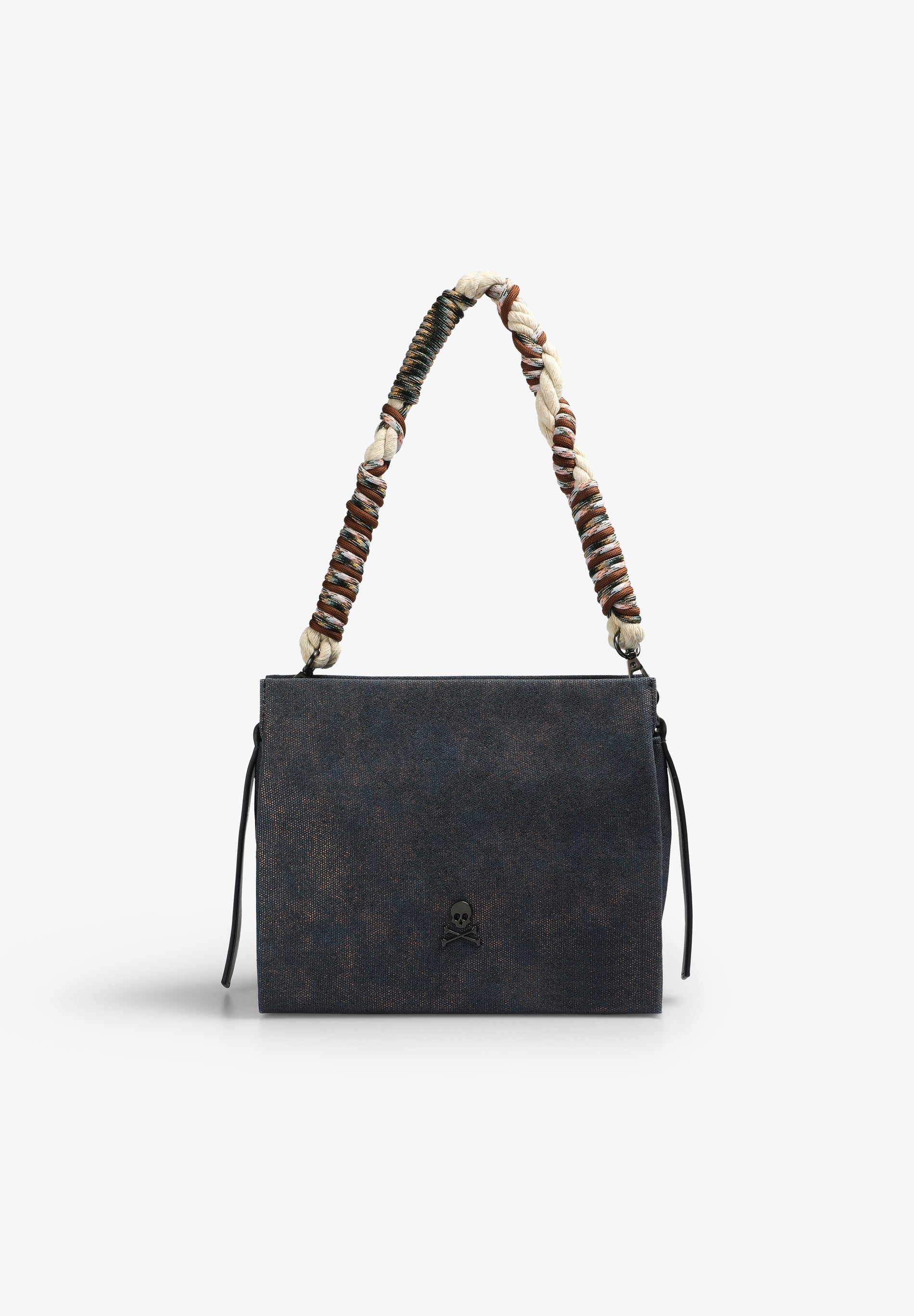 IRIDESCENT BAG WITH BRAIDED HANDLE