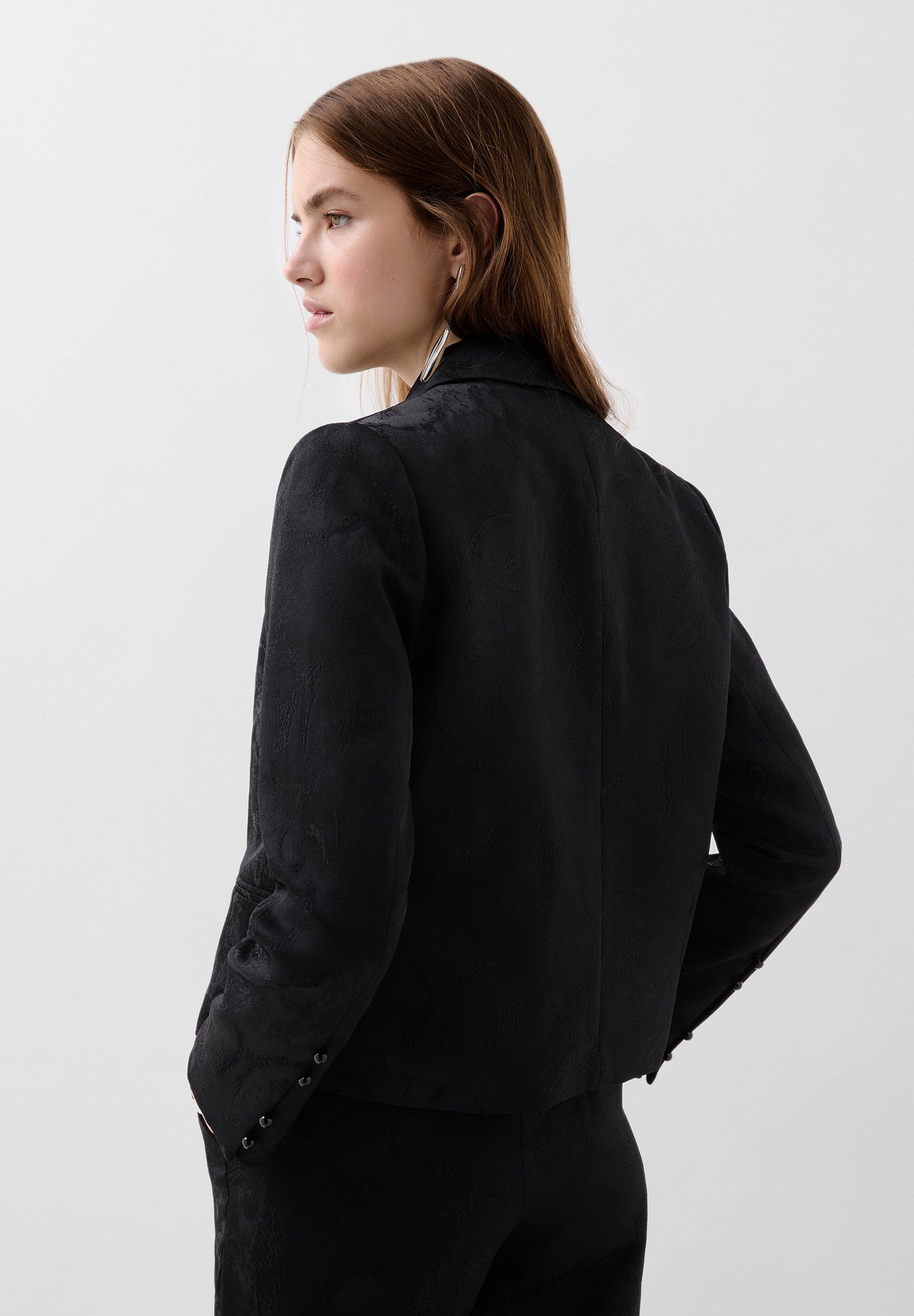 VESTE CROPPED JACQUARD