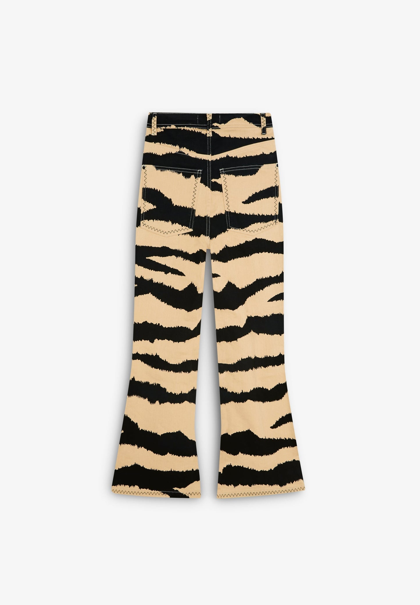 ANKLE FLARE ZEBRA PRINT JEANS