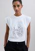 T-SHIRT IMPRIMÉ SKULL MÉTALLISÉ